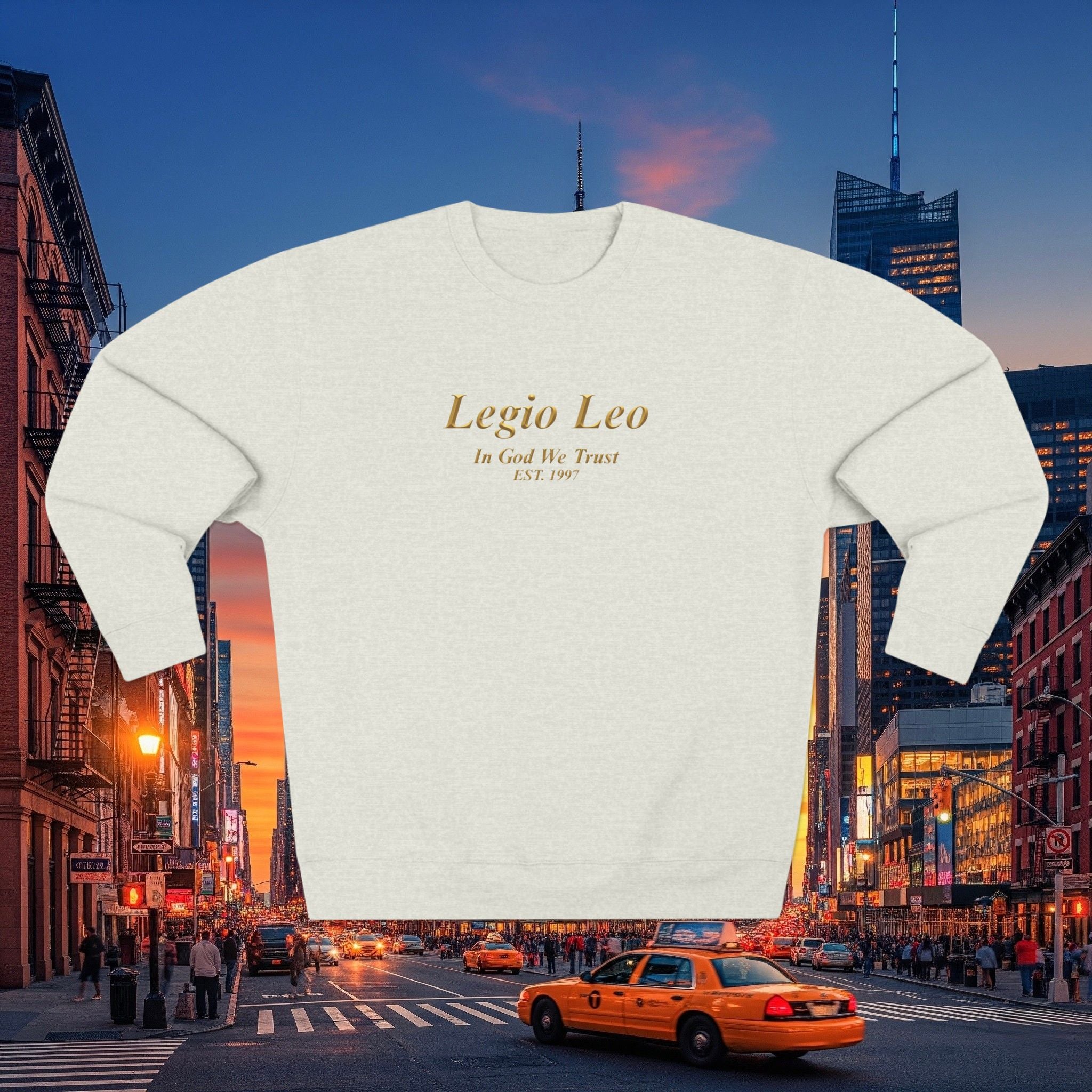 Legio Leo Crewneck Sweatshirt — 'In God We Trust' Minimalist Logo Sweatshirt
