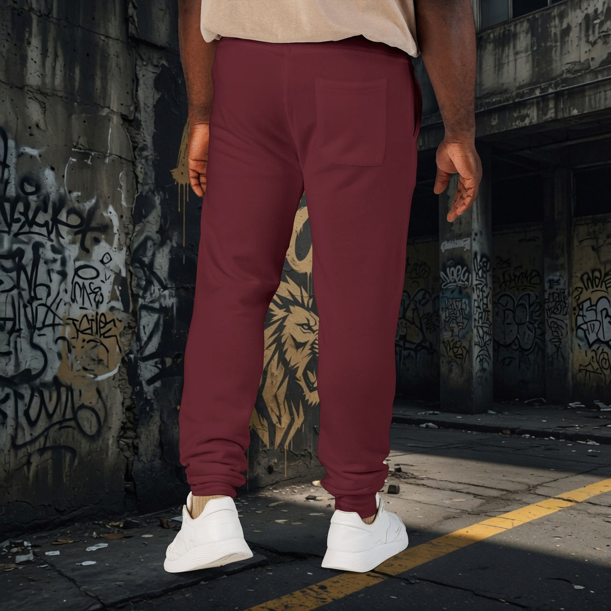 Legio Leo Embroidered Streetwear Fleece Sweatpants