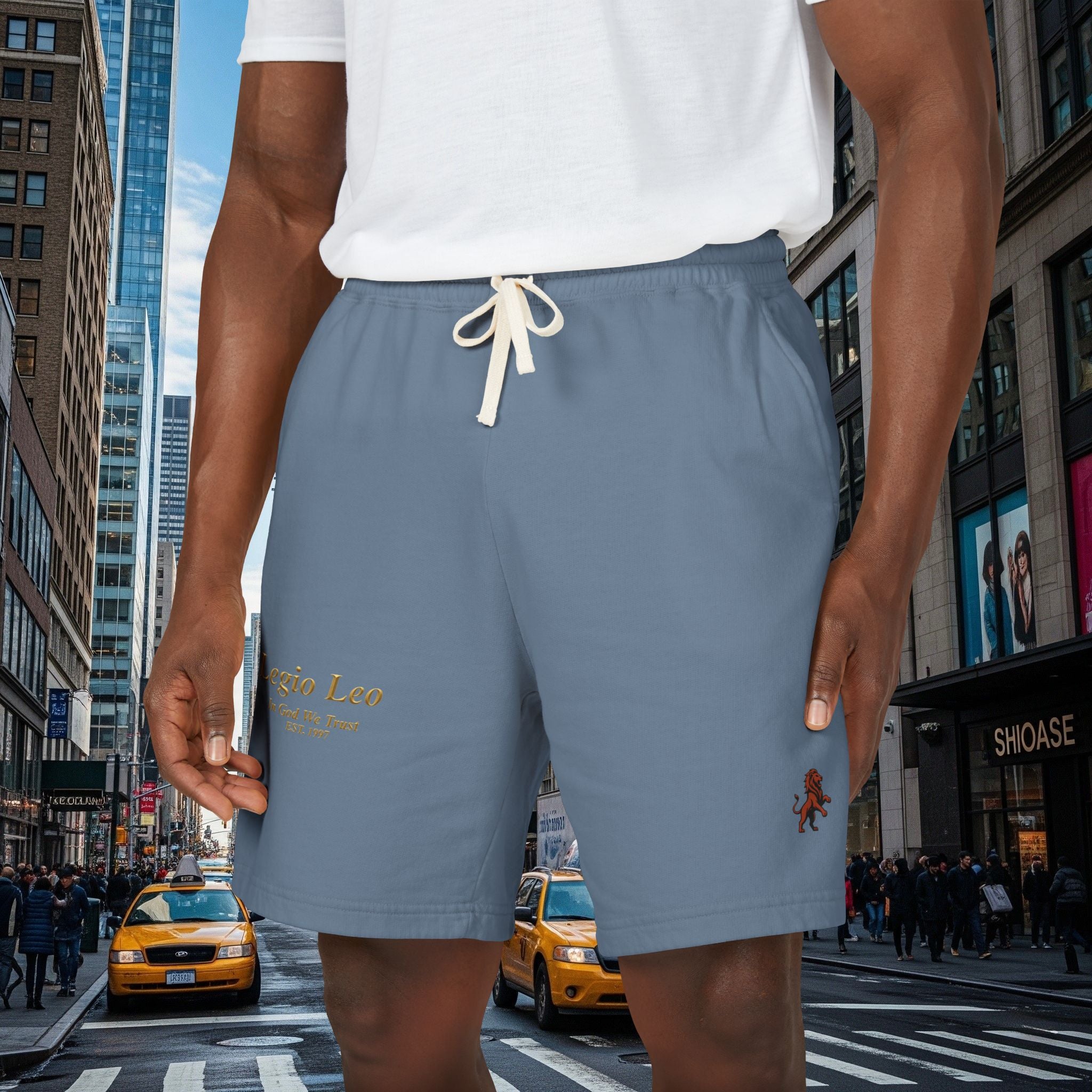 Legio Leo Graphic Sweat Shorts — Lightweight Garment-Dyed Fleece