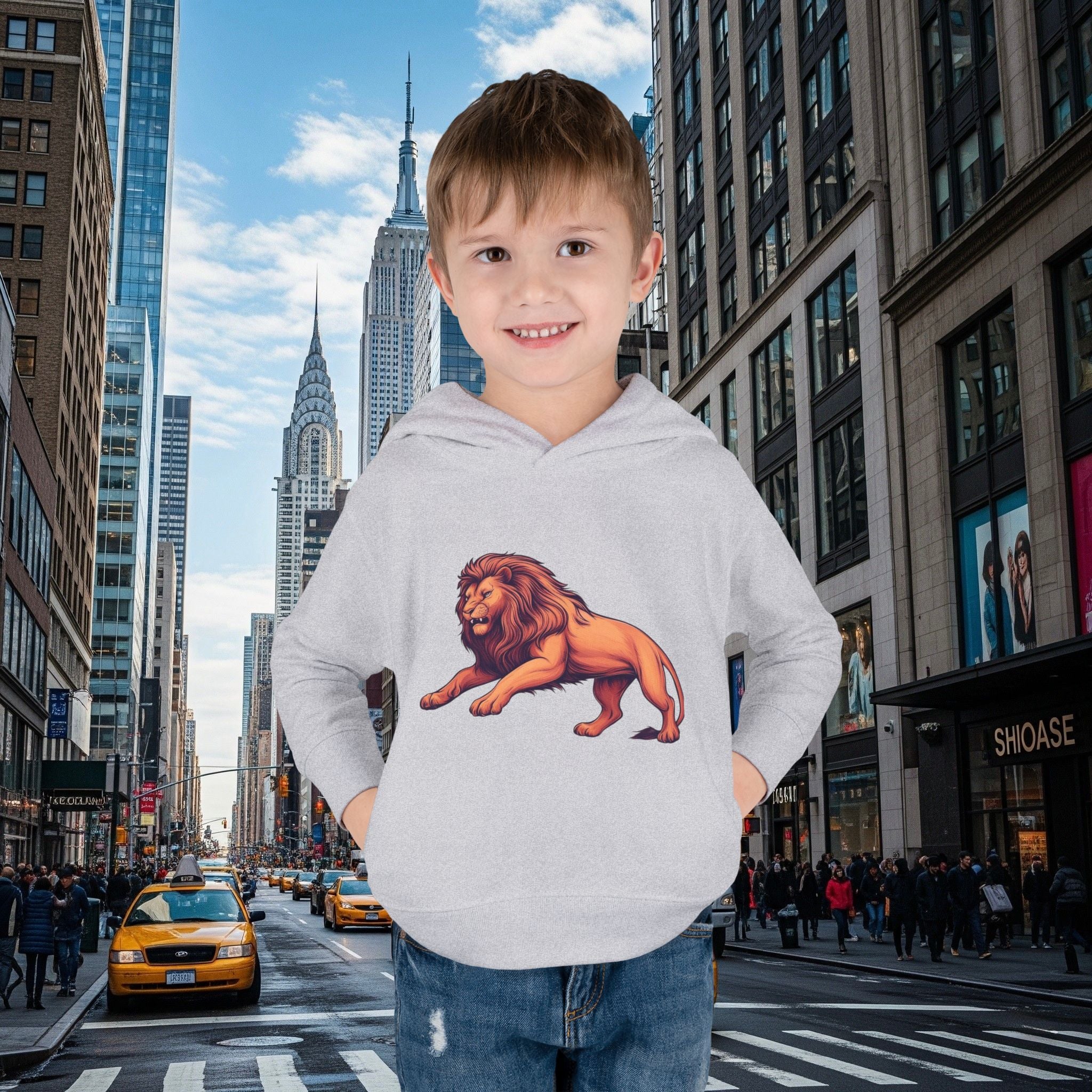 Legio Leo’s Toddler Pullover Fleece Hoodie (Grown Lion)
