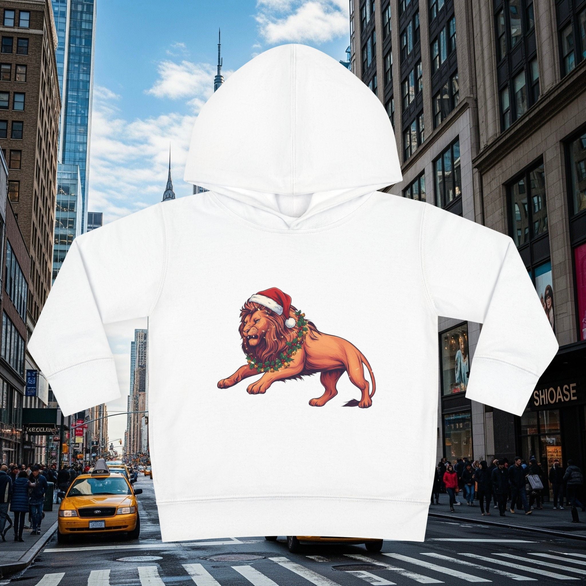 Christmas Legio Leo’s Toddler Pullover Fleece Hoodie (Grown Lion)