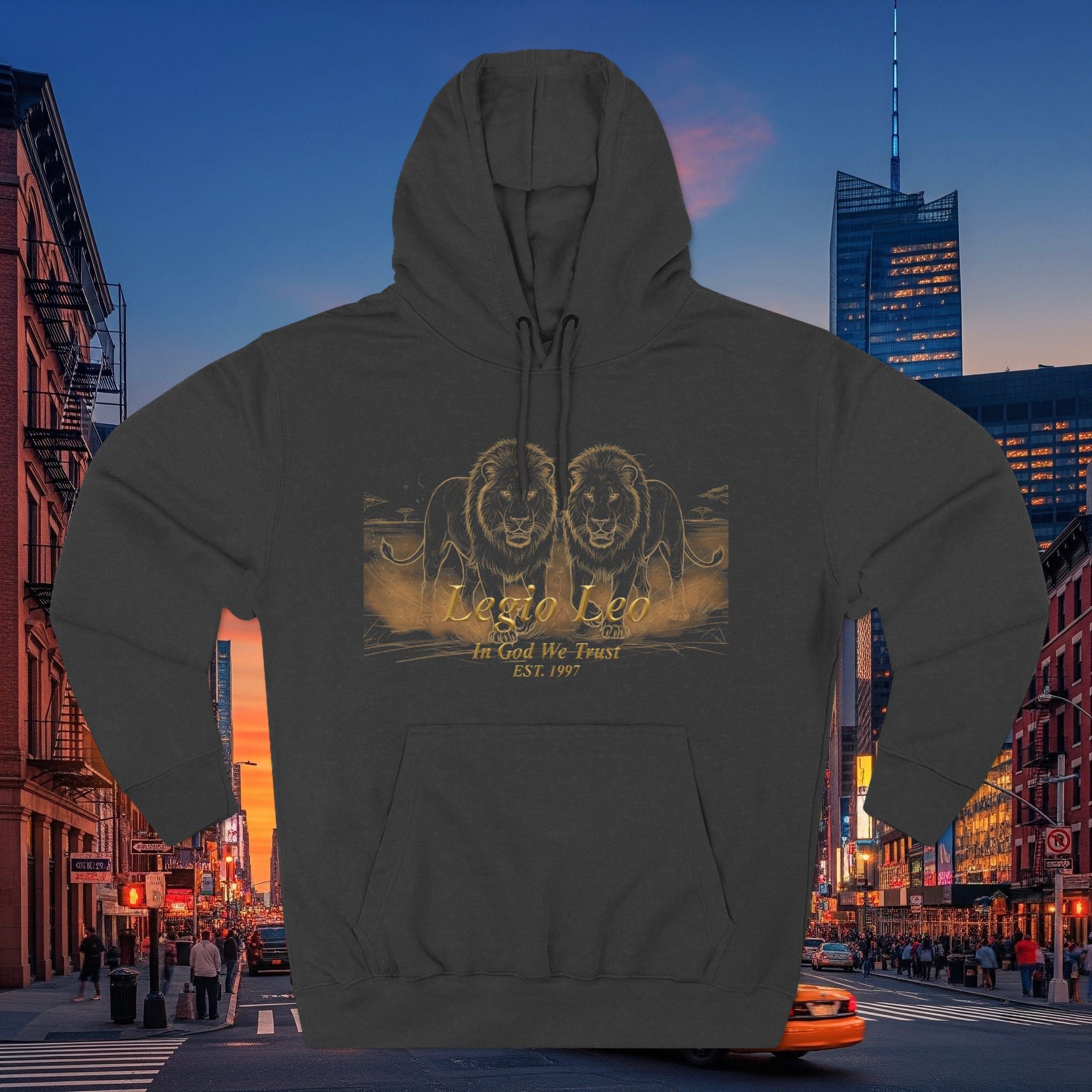 Legio Leo Fleece Hoodie – Minimal Gold Script Brothers 4 Life Pullover