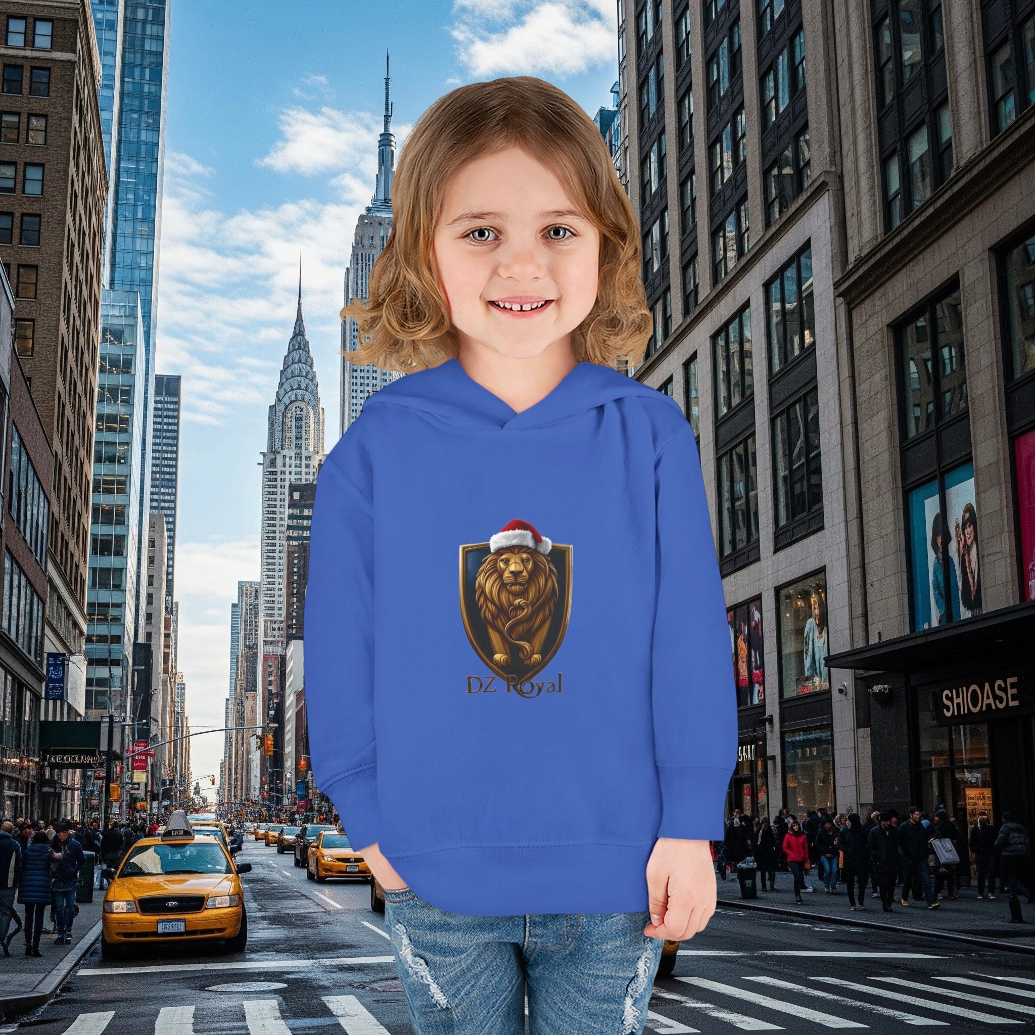 DZ Royal Christmas Toddler Pullover Fleece Hoodie (Grown Lion)