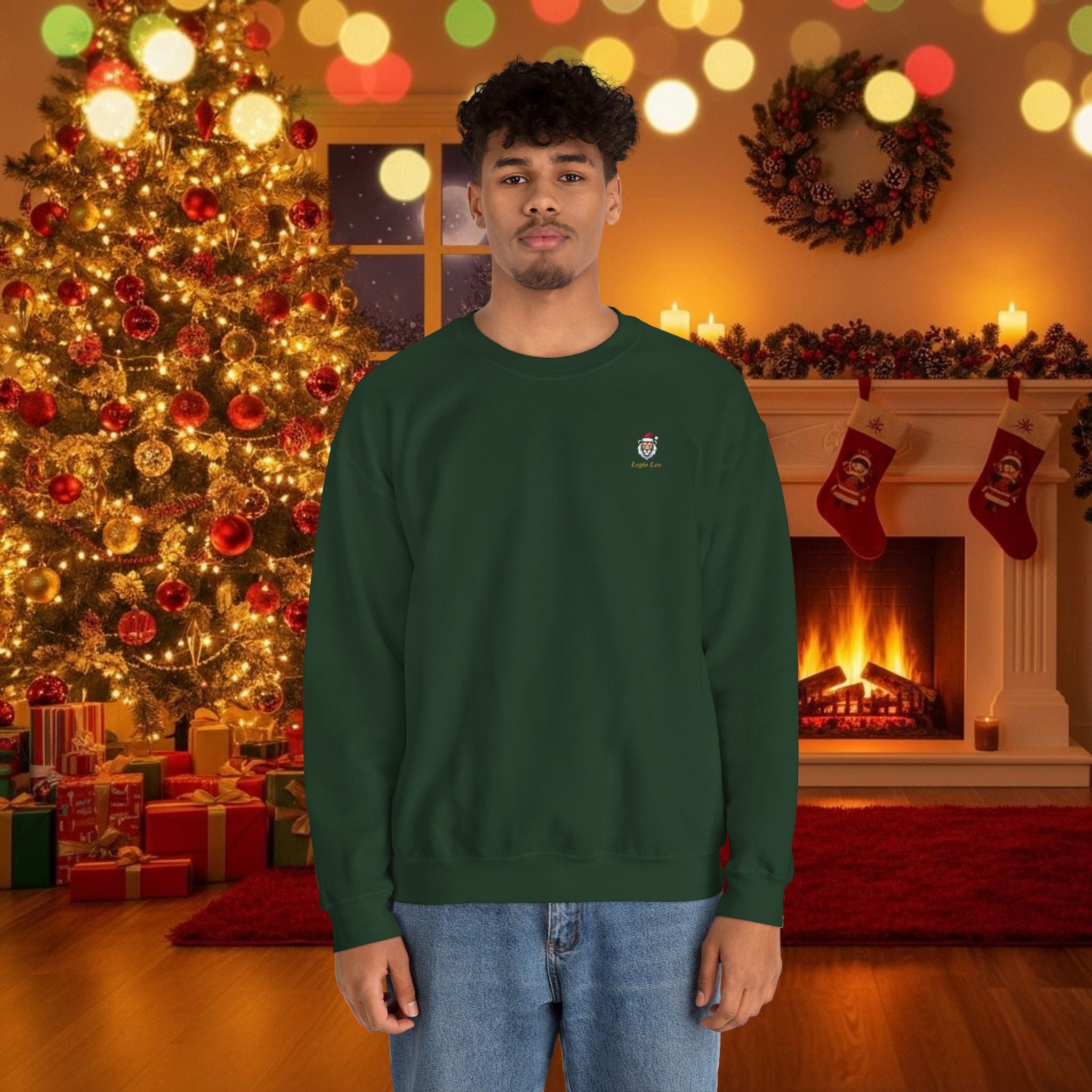 Christmas Holiday Legio Leo by DZ Royal Cozy Unisex Crewneck Sweatshirt for
