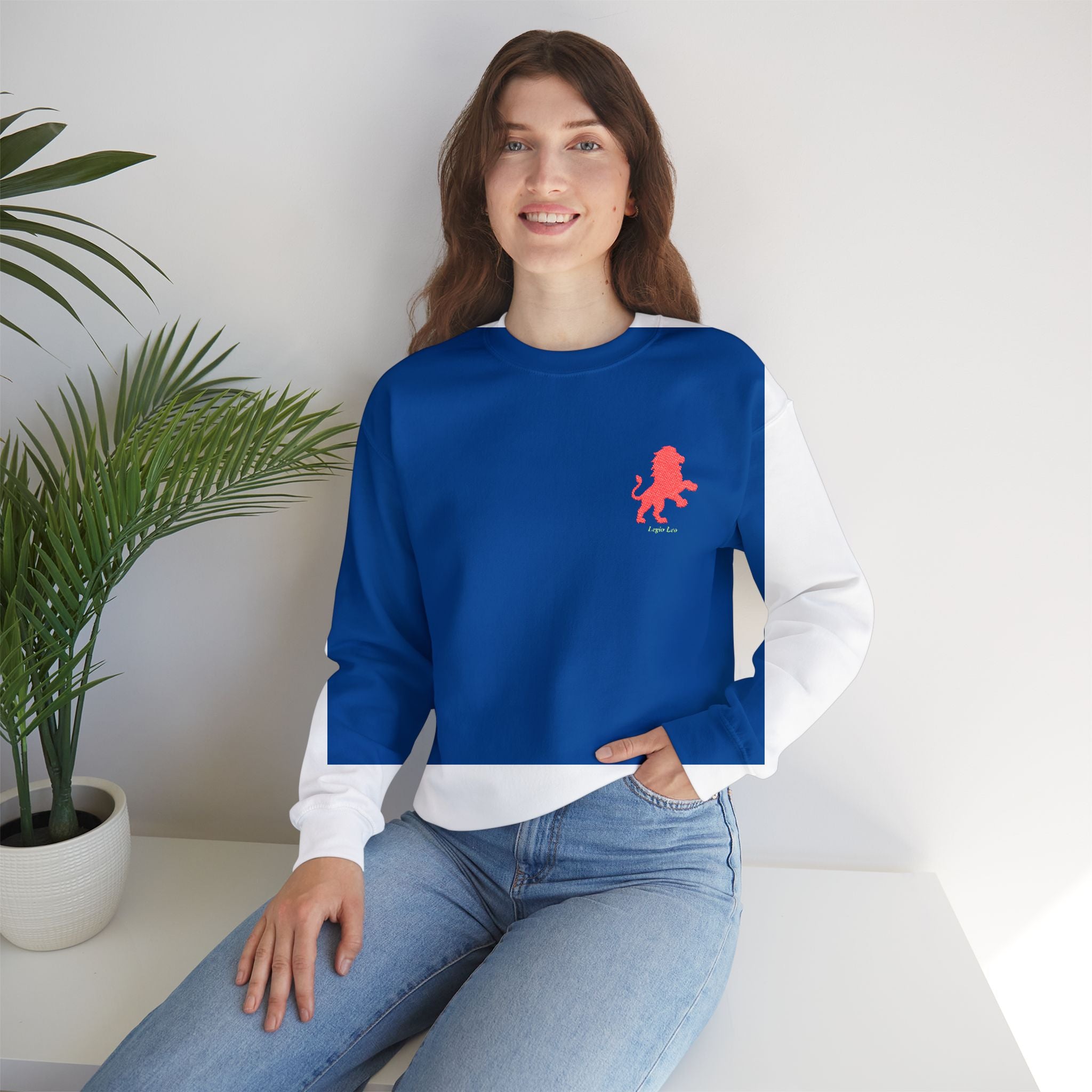 Legio Leo by DZ Royal Crewneck Sweatshirt | Mighty Lion Embroidered