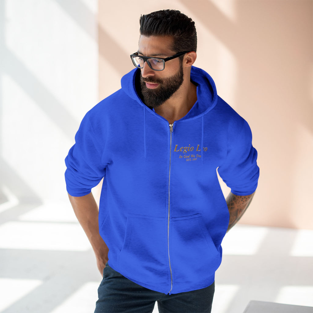 Zip Hoodie — "Legio Leo" Classic Small Chest Logo Zip-Up