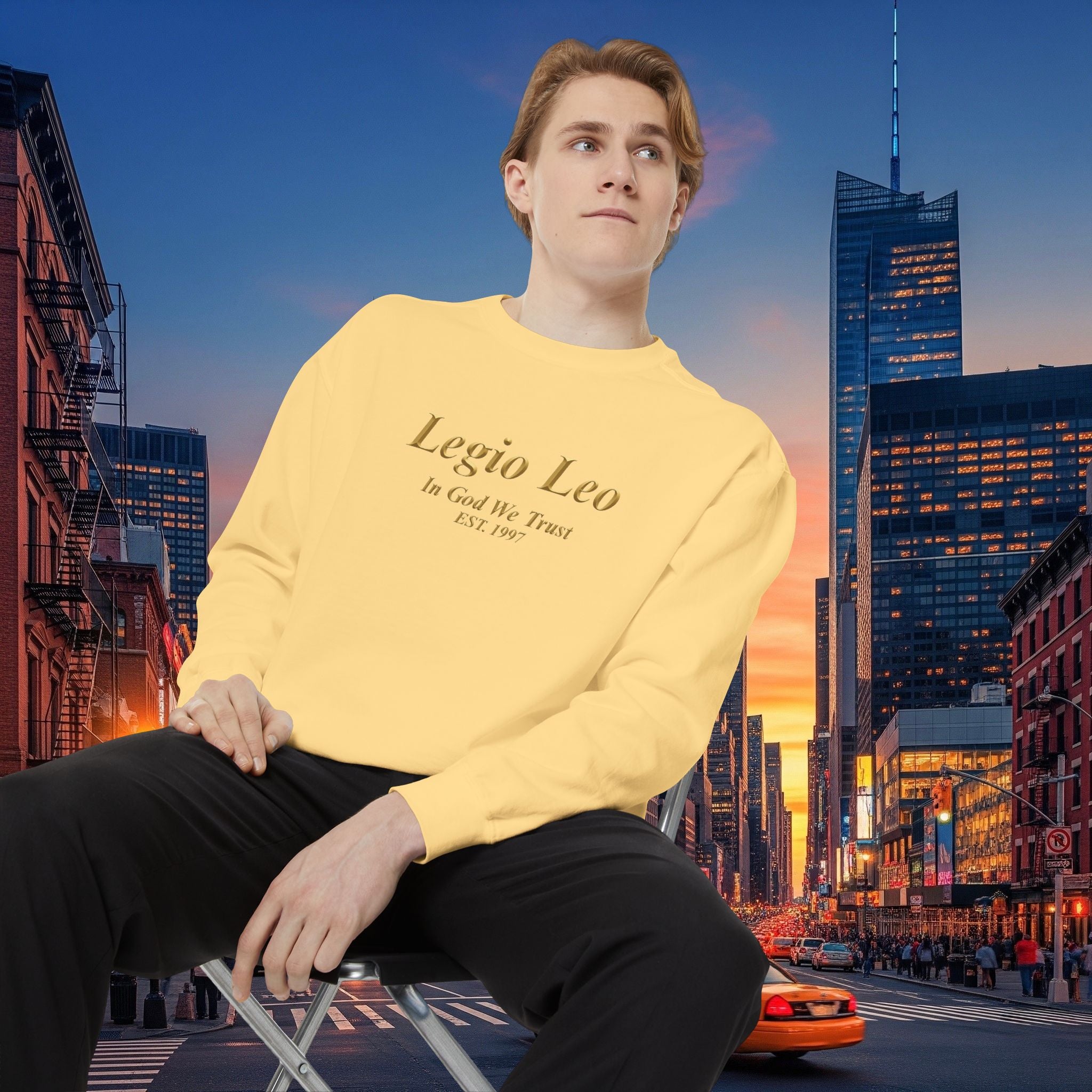 Legio Leo Sweatshirt – Minimal Gold Script Brothers 4 Life  Crewneck