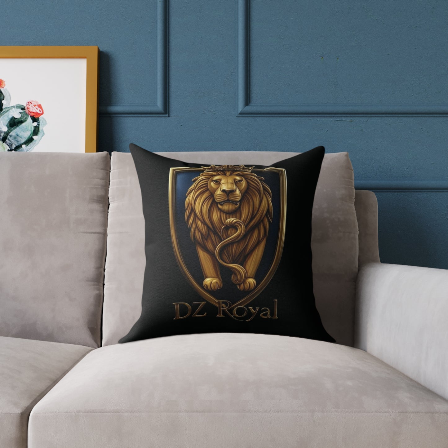 DZ Royal Square Poly Canvas Pillow