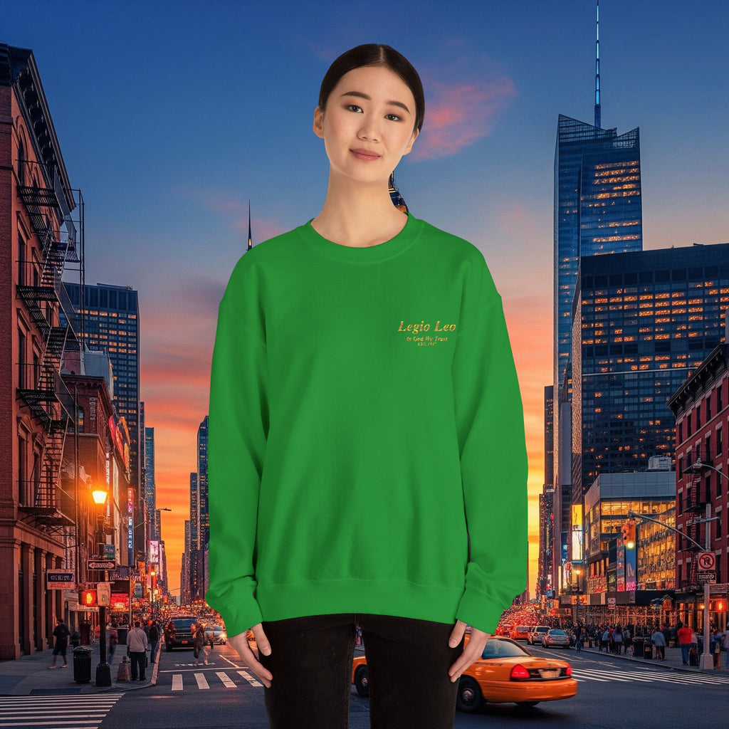 Legio Leo Crewneck Sweatshirt | In God We Trust Embroidery