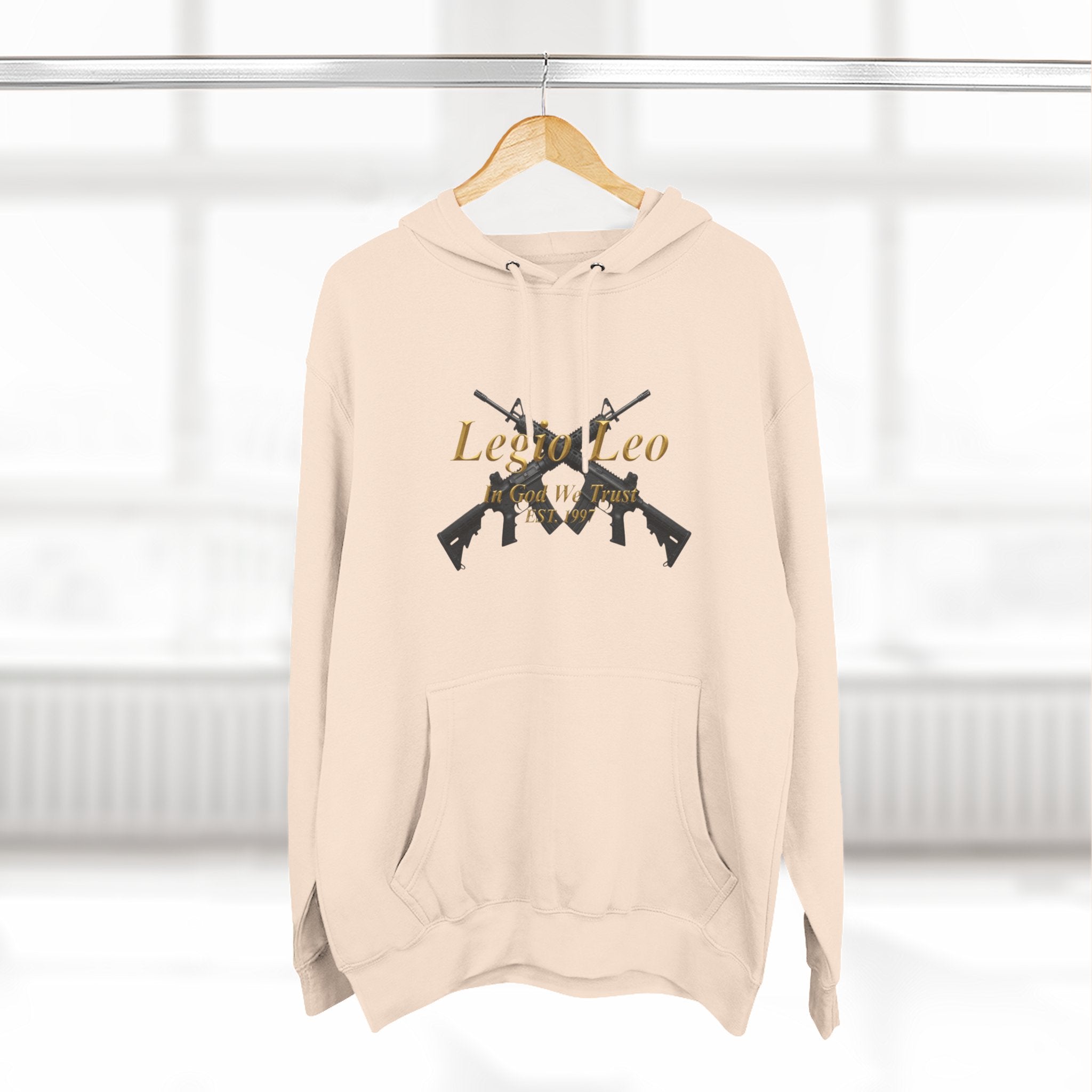 Legio Leo Warrior Fleece Hoodie – Minimal Gold Script Pullover