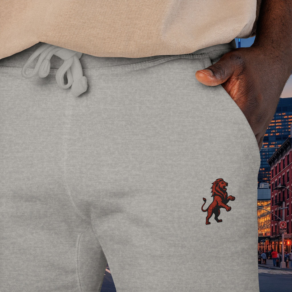Embroidered Legio Leo Sweatpants — Classic Design Cozy Fleece Joggers