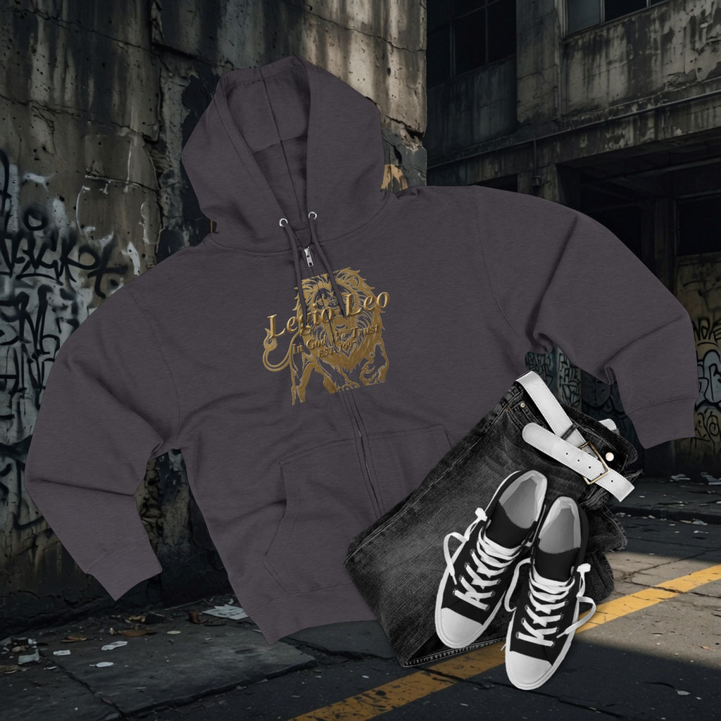 Legio Leo Warrior Zip Hoodie — "Fierce" Definition Streetwear