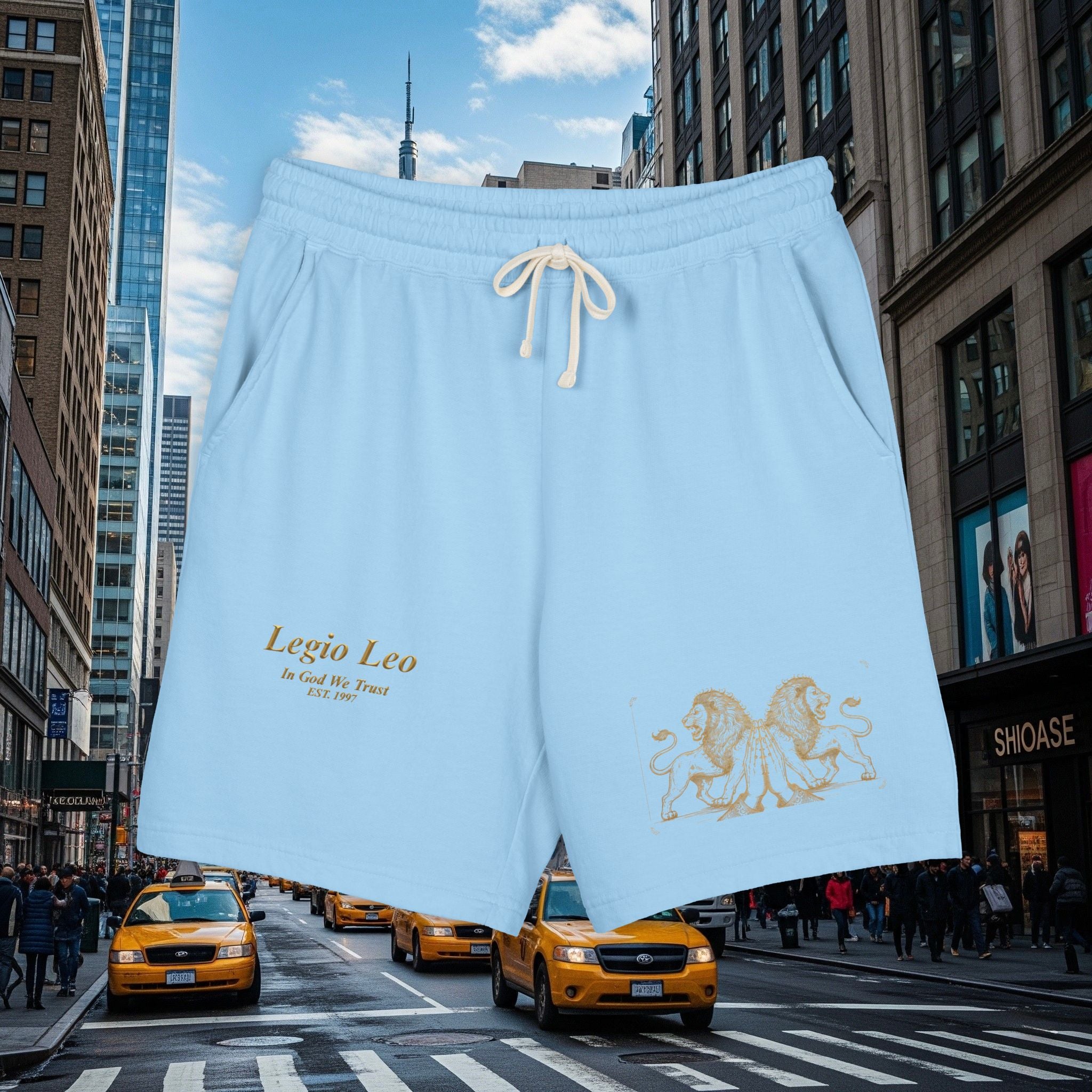 Legio Leo Graphic Sweat Shorts — Lightweight Garment-Dyed Fleece