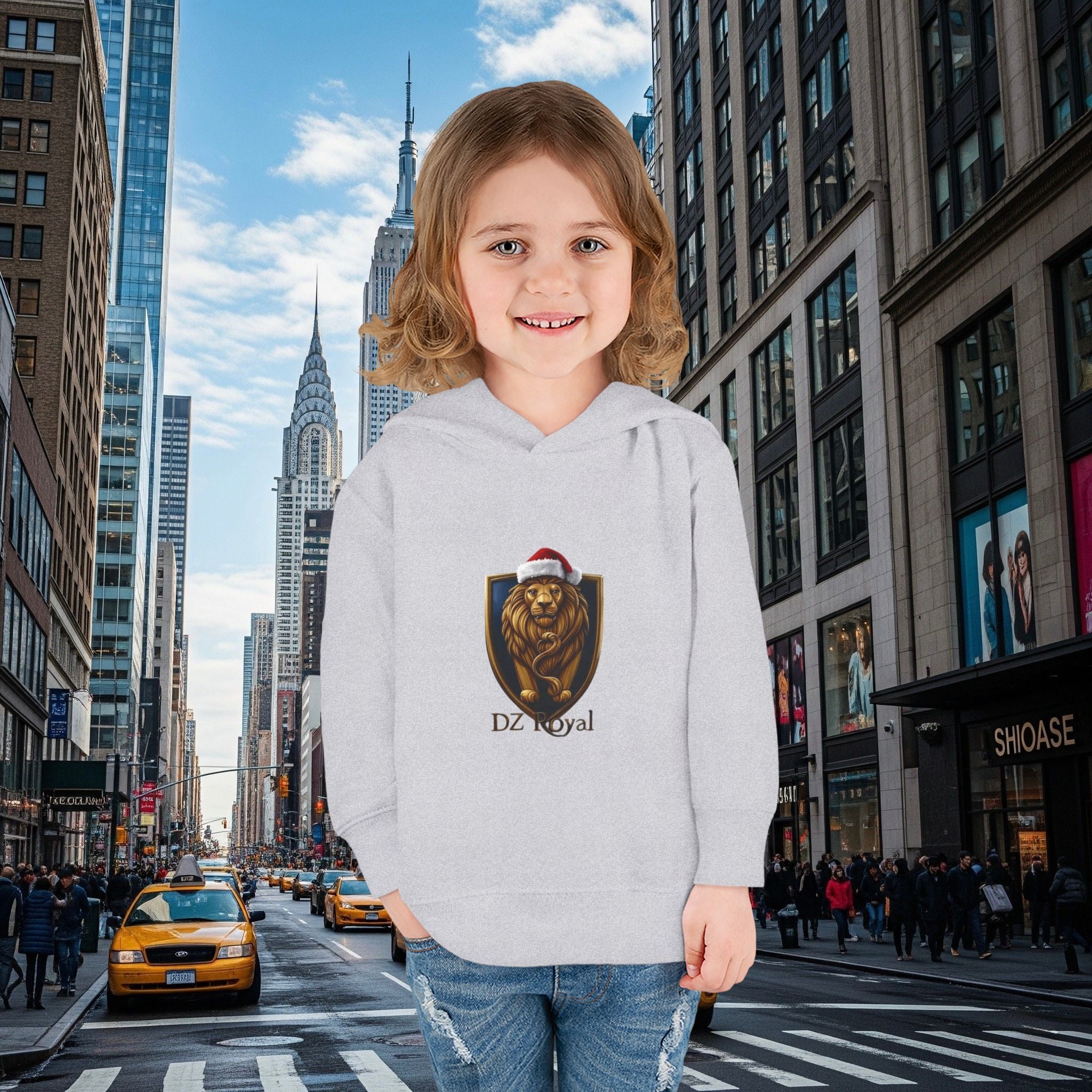 DZ Royal Christmas Toddler Pullover Fleece Hoodie (Grown Lion)