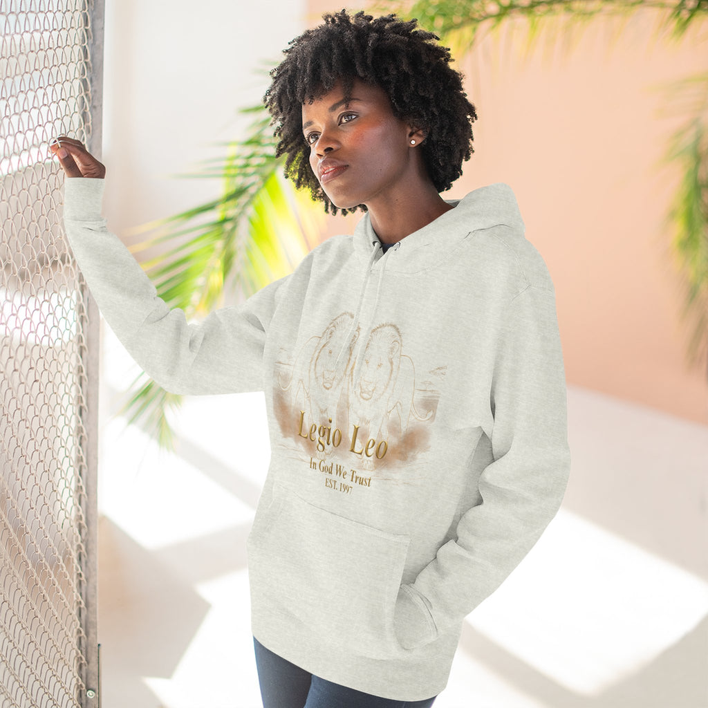 Legio Leo Fleece Hoodie – Minimal Gold Script Brothers 4 Life Pullover