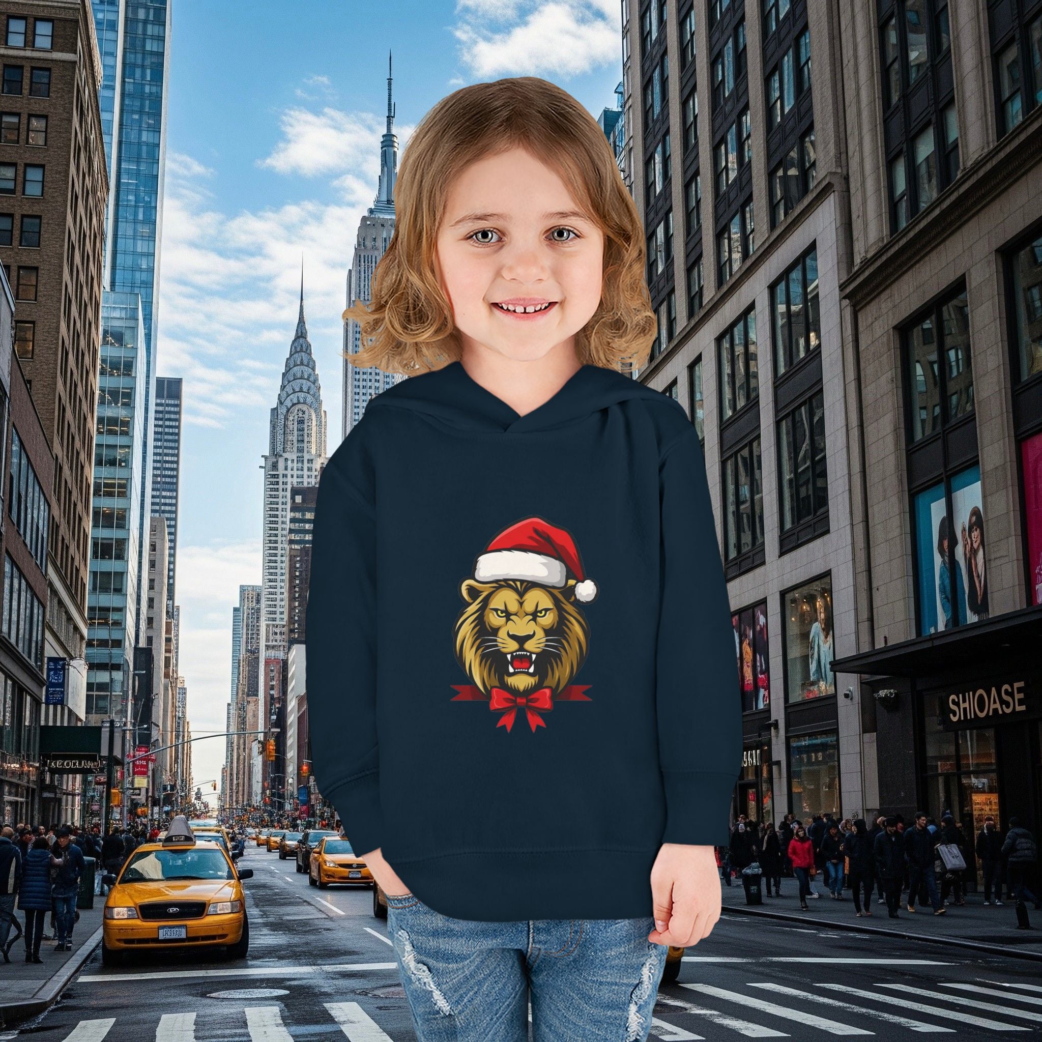 Christmas Legio Leo’s Toddler Pullover Fleece Hoodie (Grown Lion)