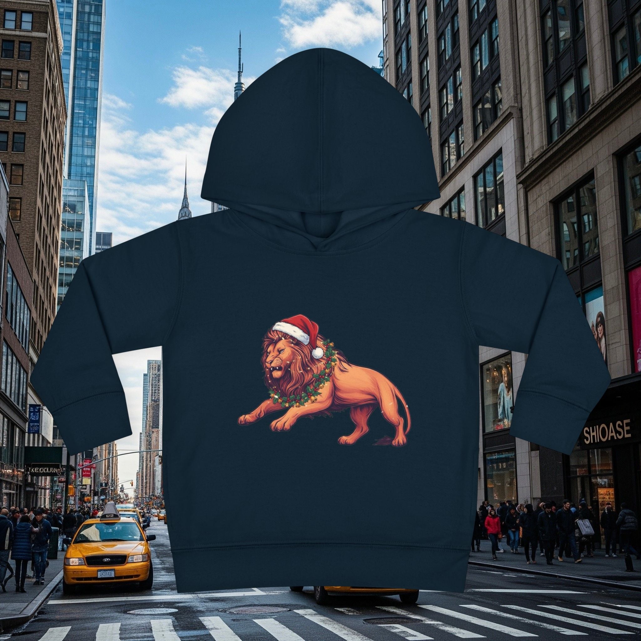 Christmas Legio Leo’s Toddler Pullover Fleece Hoodie (Grown Lion)