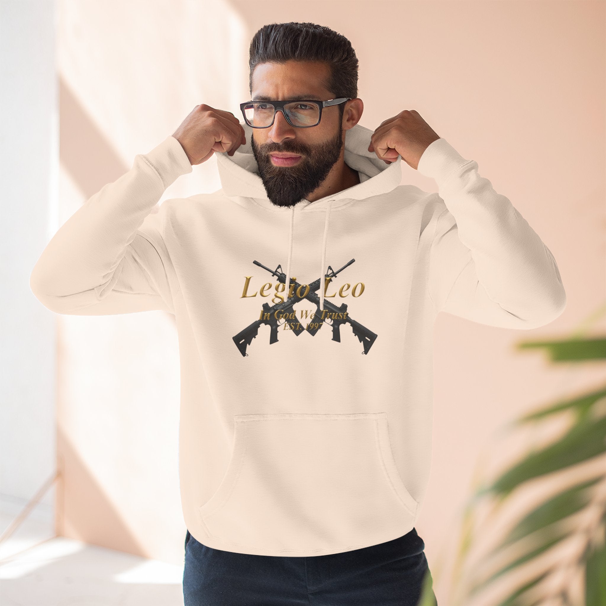 Legio Leo Warrior Fleece Hoodie – Minimal Gold Script Pullover