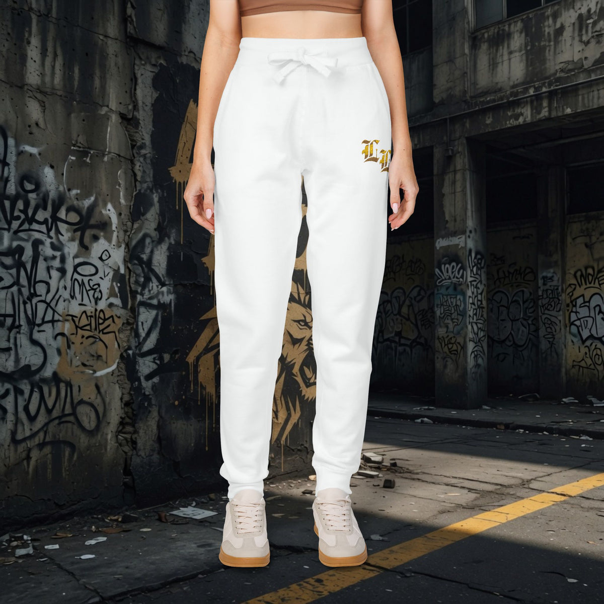Legio Leo Embroidered Streetwear Fleece Sweatpants