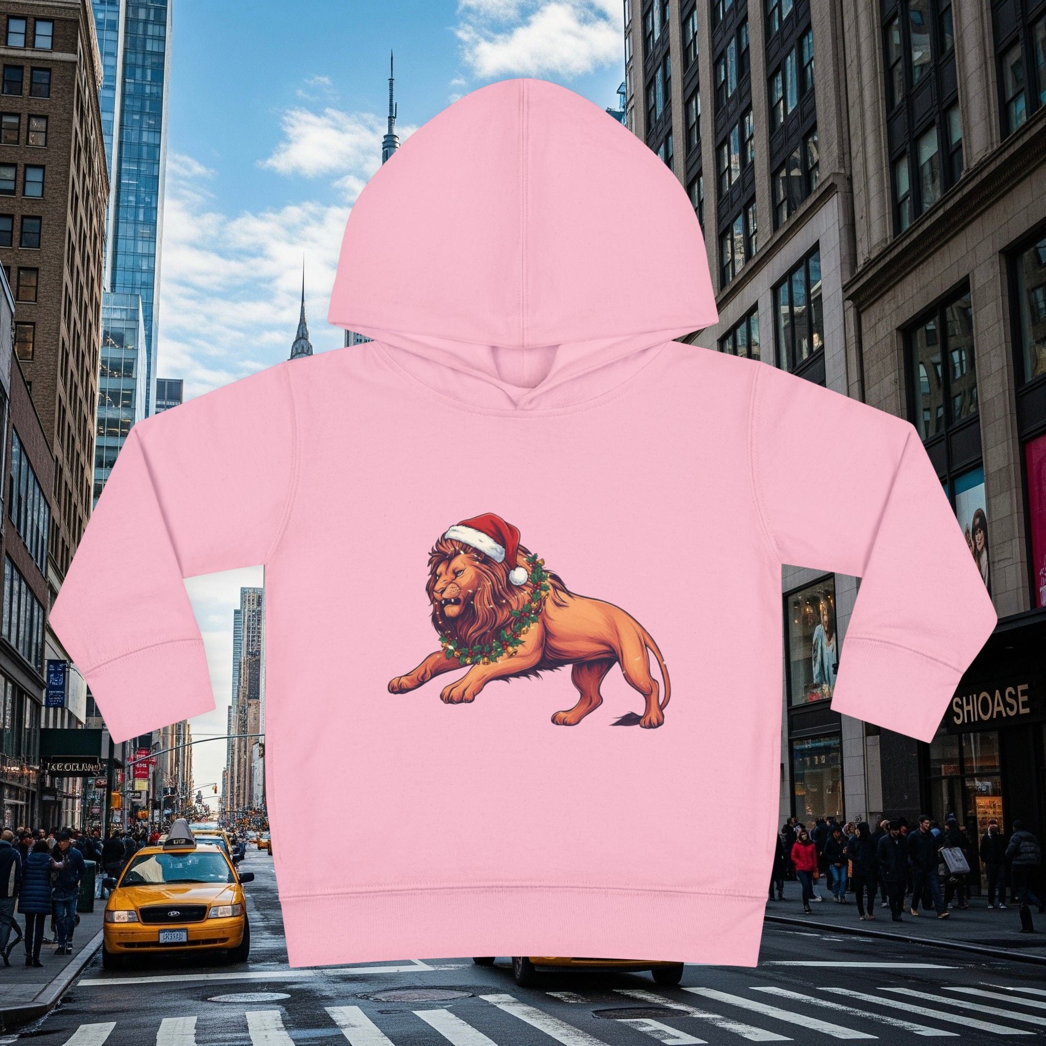 Christmas Legio Leo’s Toddler Pullover Fleece Hoodie (Grown Lion)