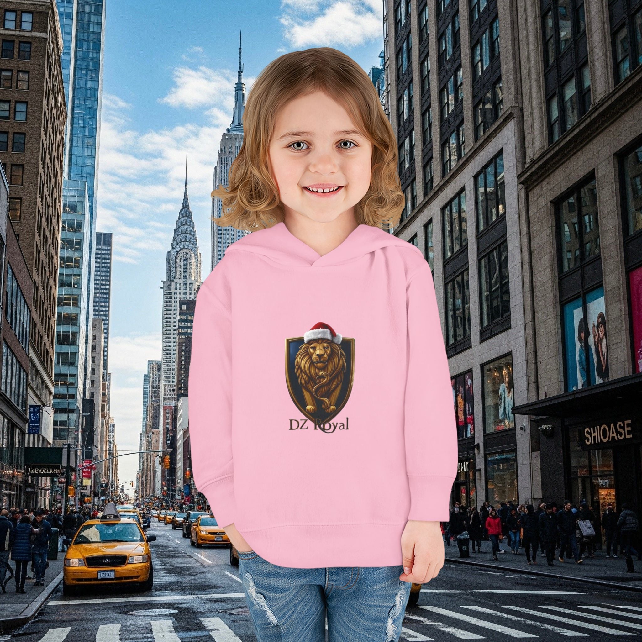DZ Royal Christmas Toddler Pullover Fleece Hoodie (Grown Lion)