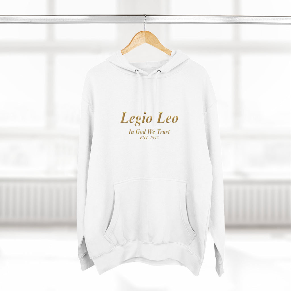 Legio Leo Fleece Hoodie – Minimal Gold Script Pullover