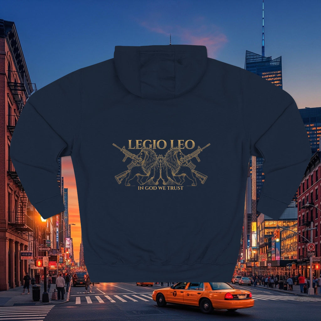 Legio Leo Fleece Hoodie – Minimal Gold Script Brothers 4 Life Pullover