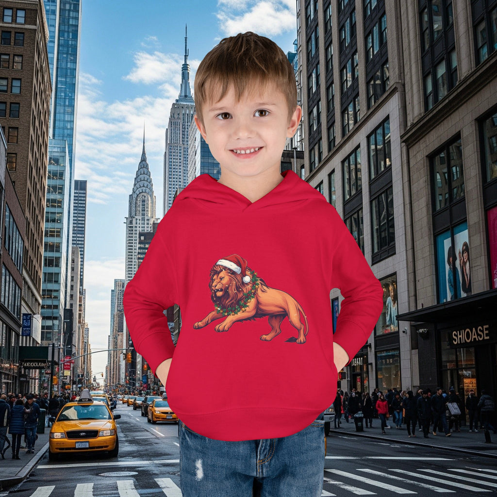 Christmas Legio Leo’s Toddler Pullover Fleece Hoodie (Grown Lion)