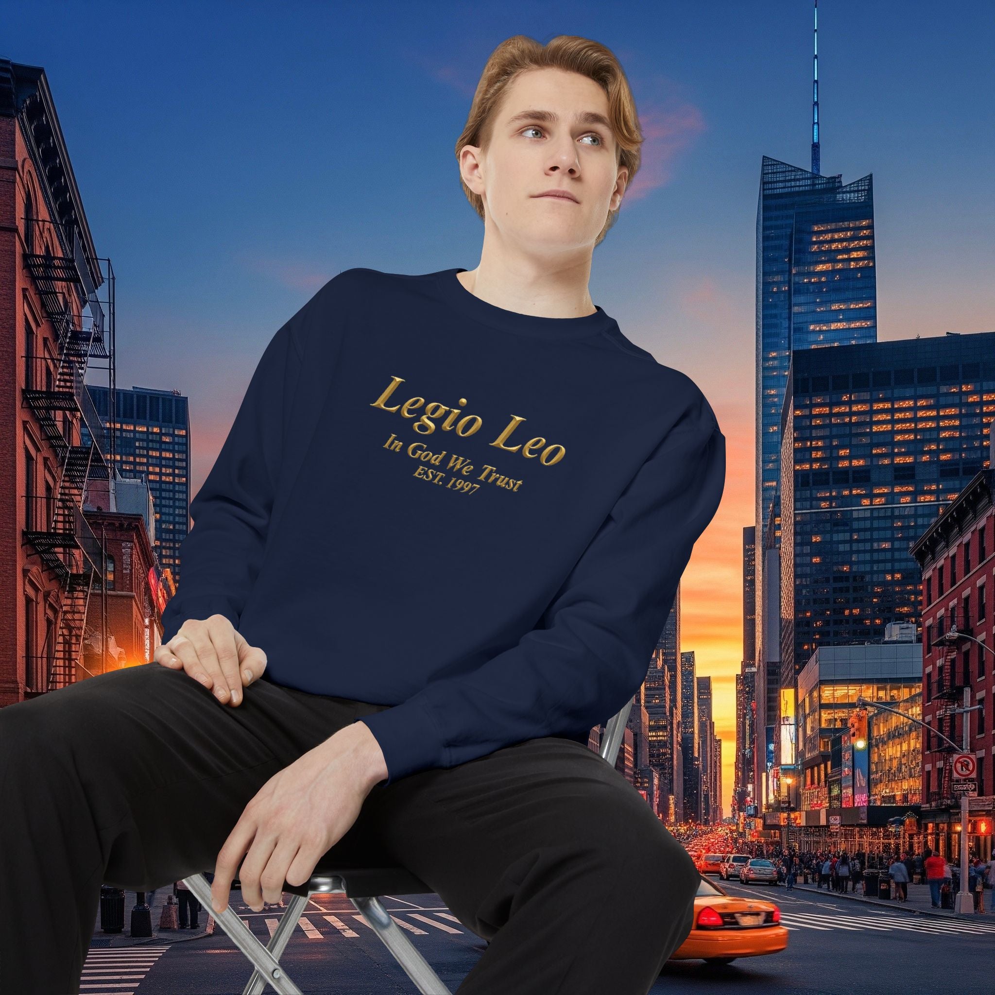 Legio Leo Sweatshirt – Minimal Gold Script Brothers 4 Life  Crewneck