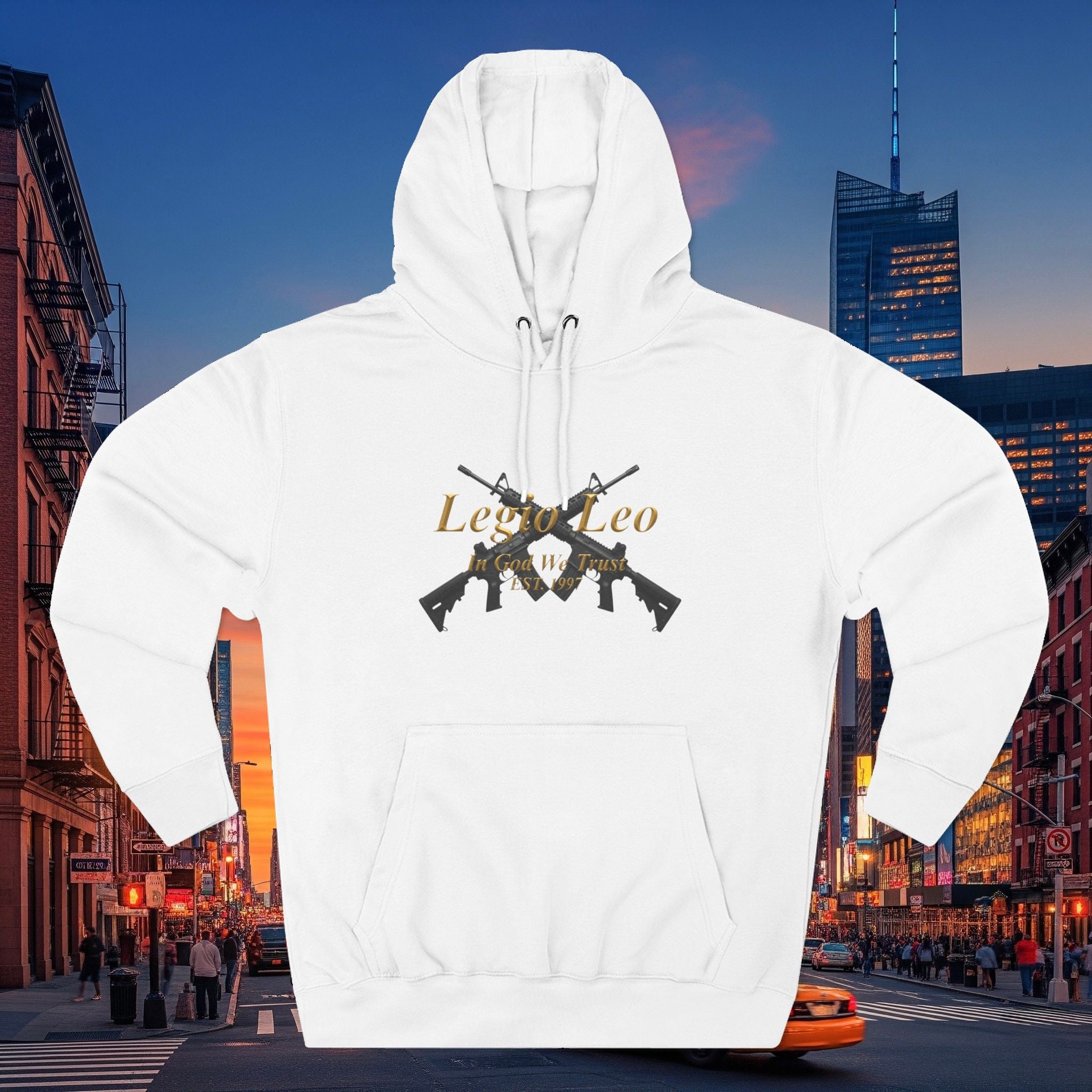 Legio Leo Warrior Fleece Hoodie – Minimal Gold Script Pullover