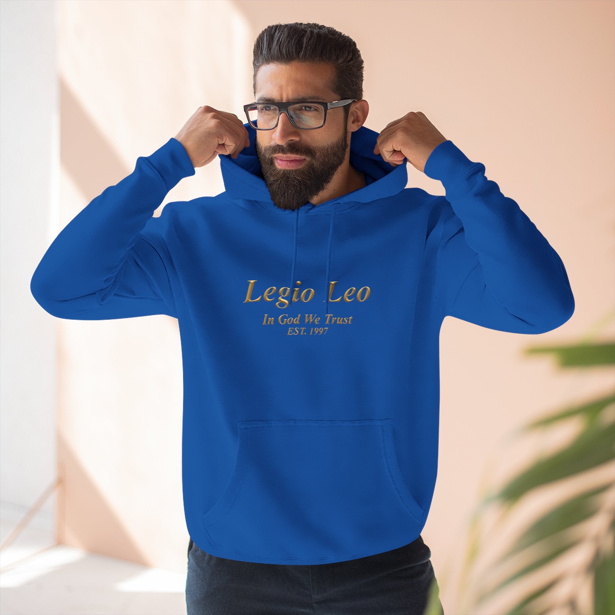Legio Leo Fleece Hoodie – Minimal Gold Script Pullover