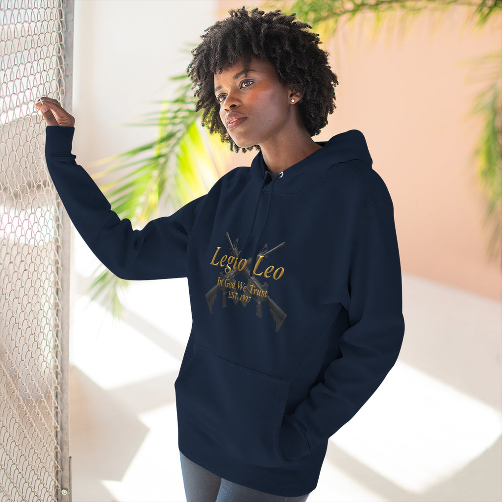 Legio Leo Warrior Fleece Hoodie – Minimal Gold Script Pullover