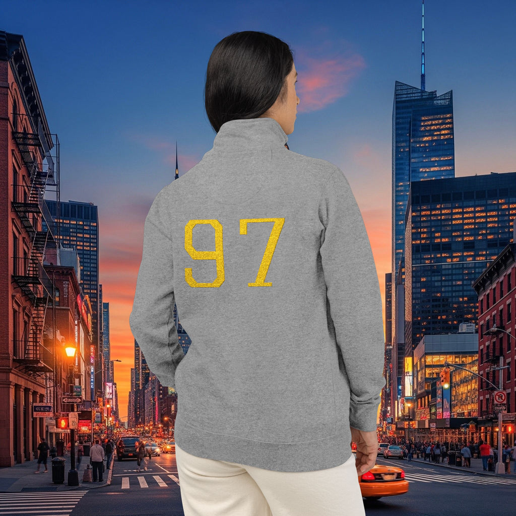 Classic Legio Leo by DZ Royal Embroidered Lion & 97 Fleece Pullover - Cozy Zip-Neck Sweatshirt