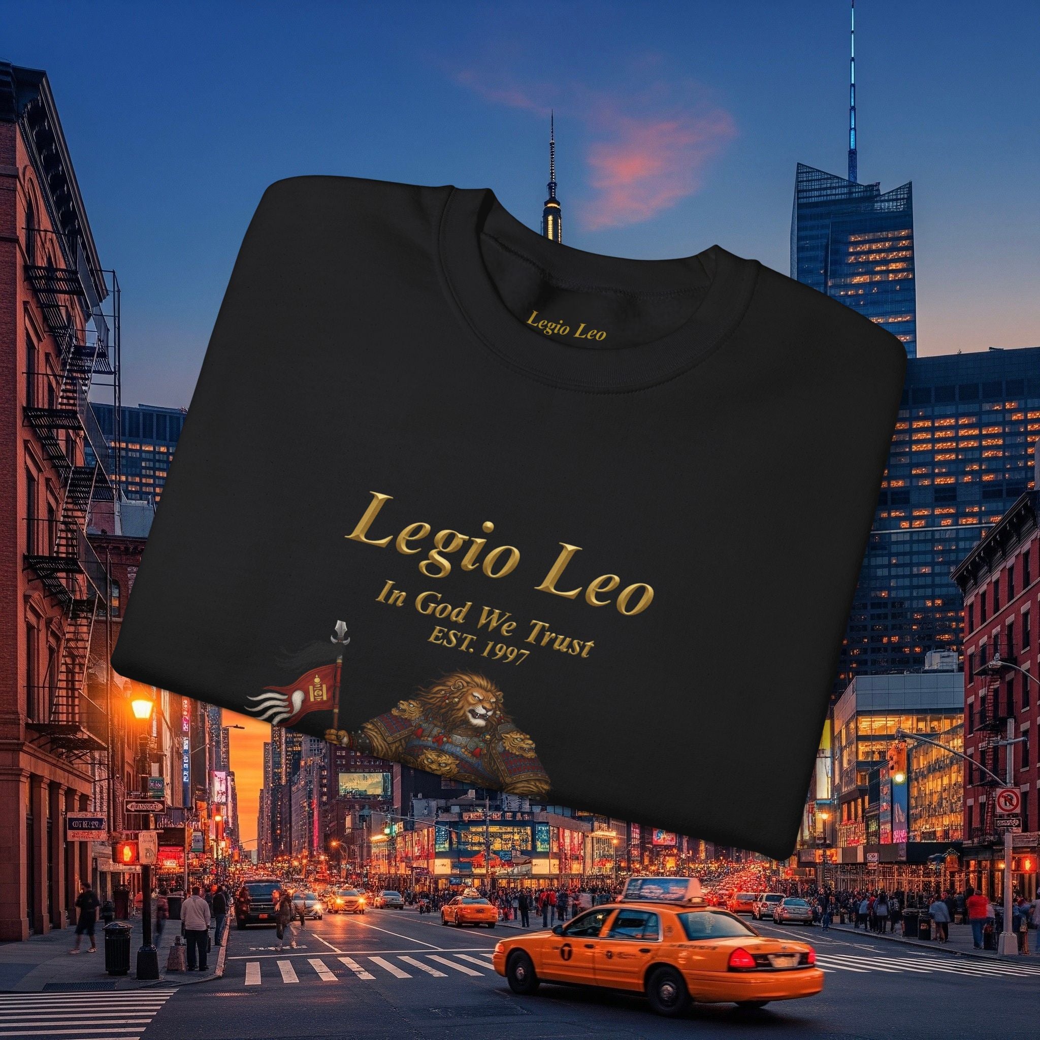 Legio Leo Cozy Crewneck Sweatshirt | Mongol Warrior Design
