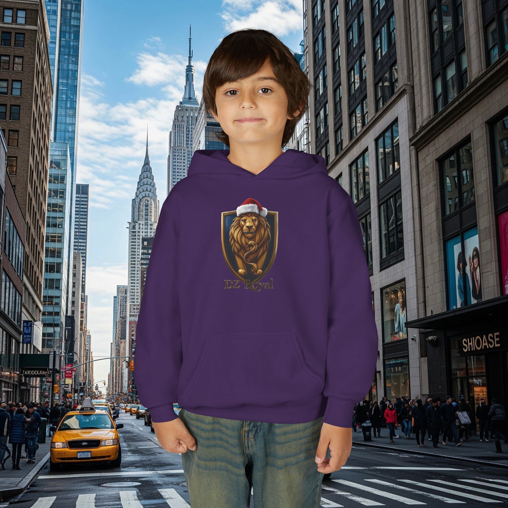 DZ Royal’s Christmas Youth Hoodie (Grown Lion)