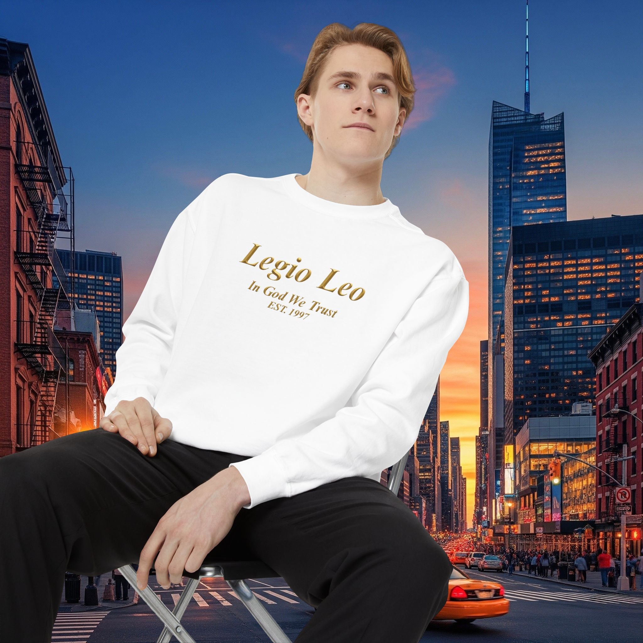 Legio Leo Sweatshirt – Minimal Gold Script Brothers 4 Life  Crewneck
