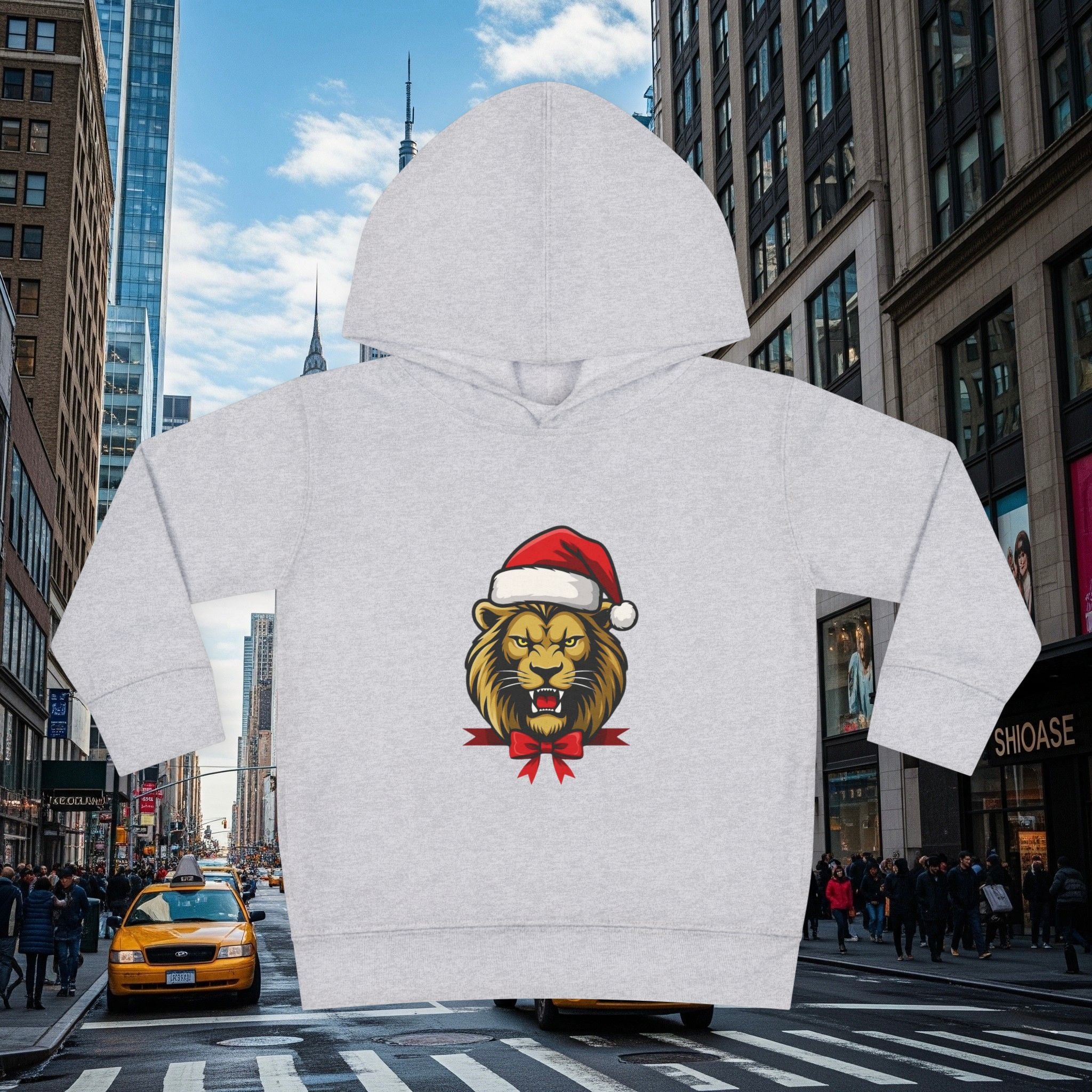 Christmas Legio Leo’s Toddler Pullover Fleece Hoodie (Grown Lion)