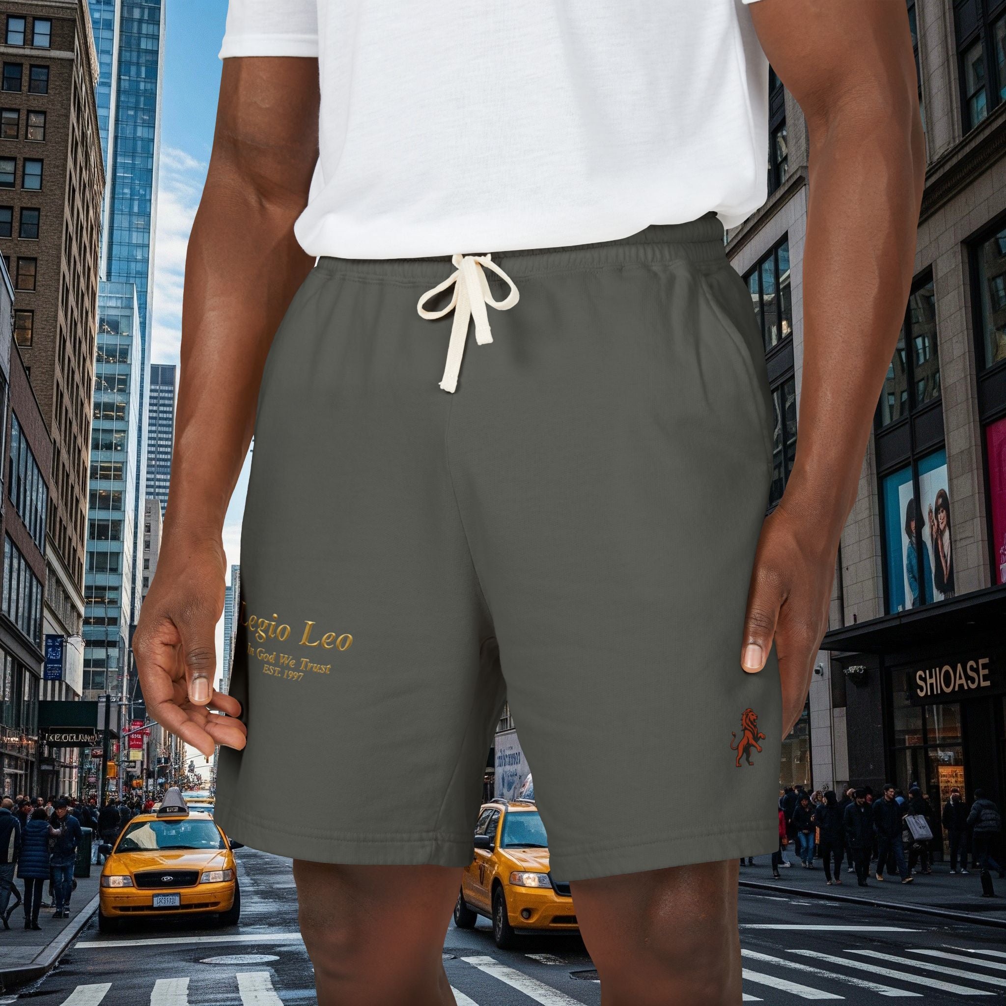 Legio Leo Graphic Sweat Shorts — Lightweight Garment-Dyed Fleece