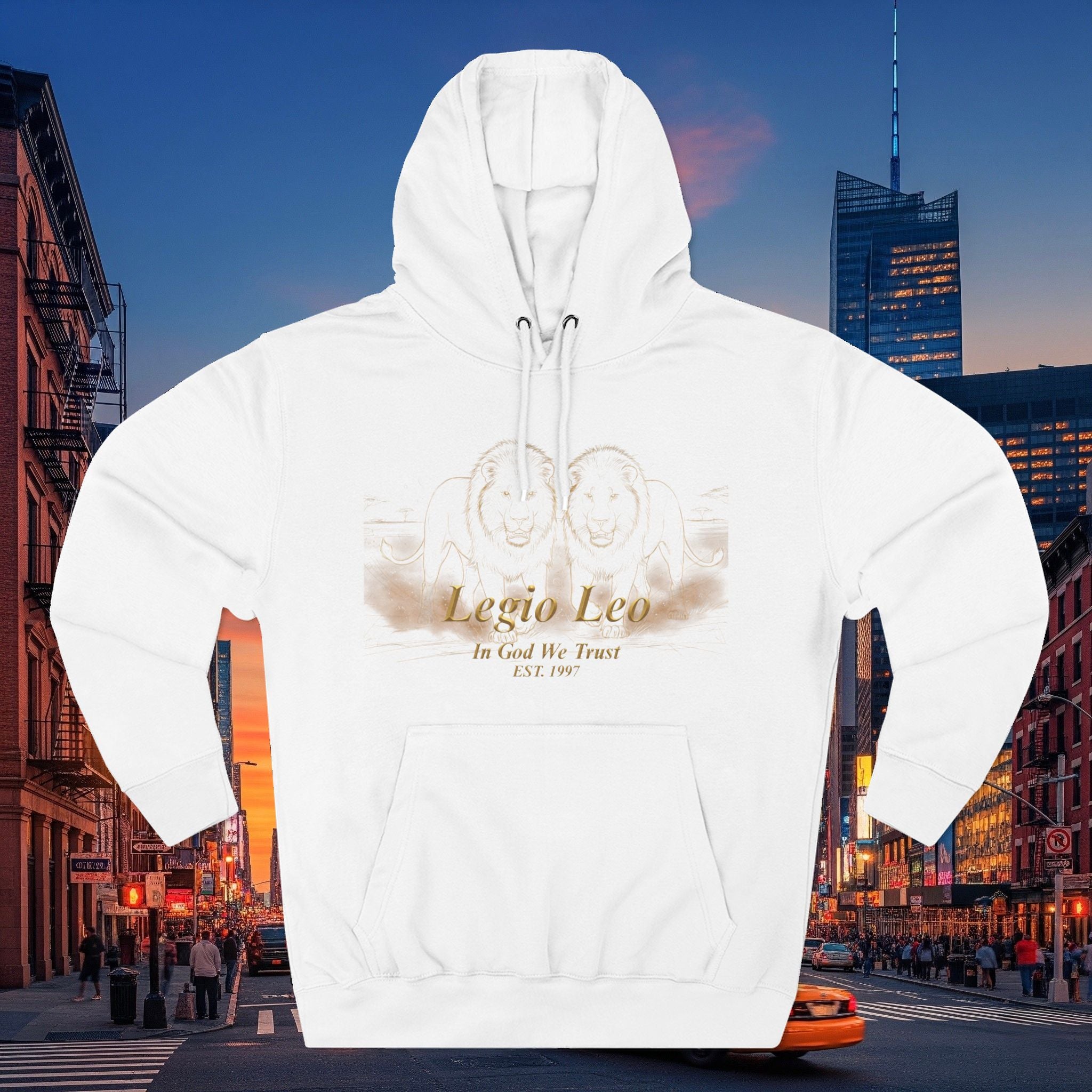 Legio Leo Fleece Hoodie – Minimal Gold Script Brothers 4 Life Pullover