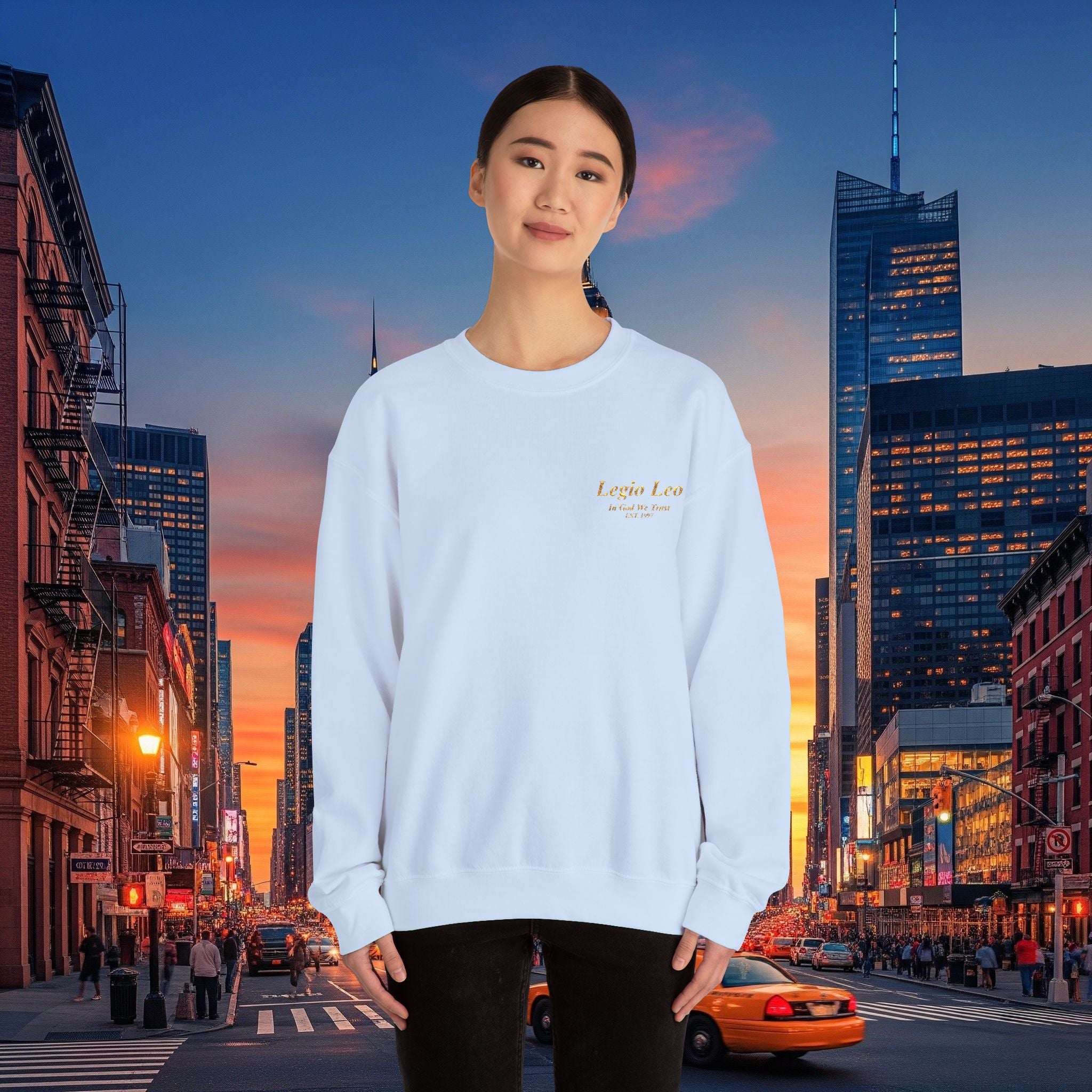 Legio Leo Crewneck Sweatshirt | In God We Trust Embroidery