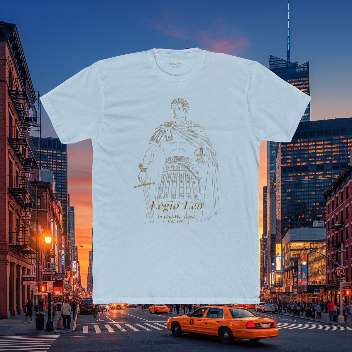 Roman Legionnaire Illustration Tee – "Legio Leo" Vintage Latin Graphic Shirt