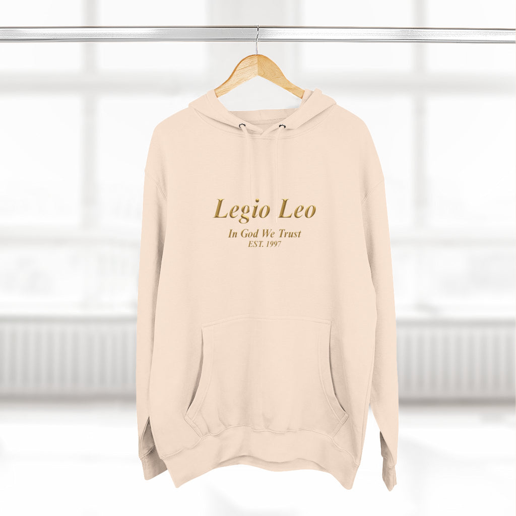 Legio Leo Fleece Hoodie – Minimal Gold Script Pullover