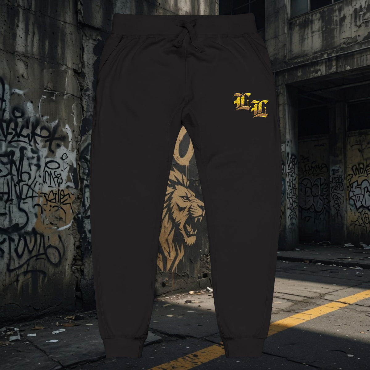 Legio Leo Embroidered Streetwear Fleece Sweatpants
