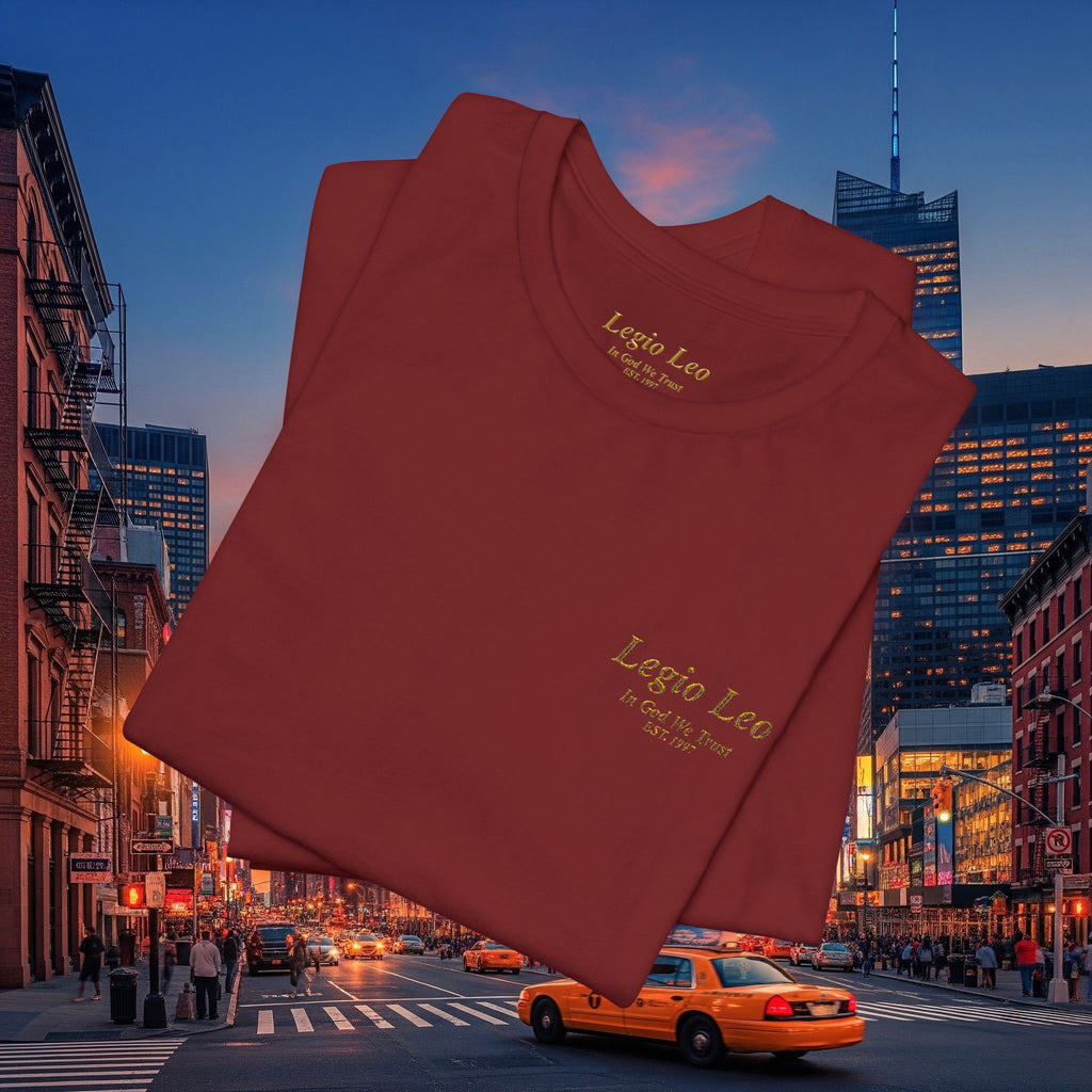 Legio Leo Tee — Embroidered (In God We Trust) Short Sleeve T-Shirt