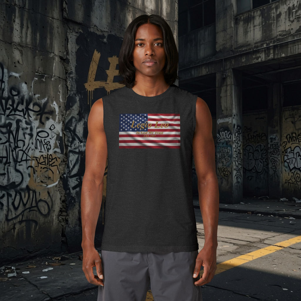 American Flag Muscle Tank — USA Vintage Patriotic Tank