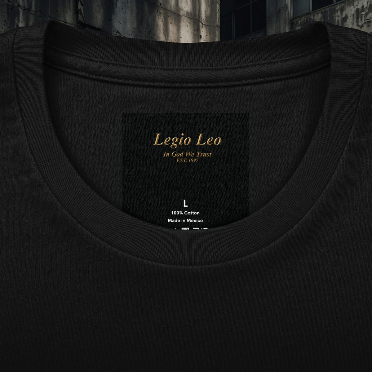 Legio Leo Graphic Tee — "In God We Trust" Back Print Cotton T-Shirt