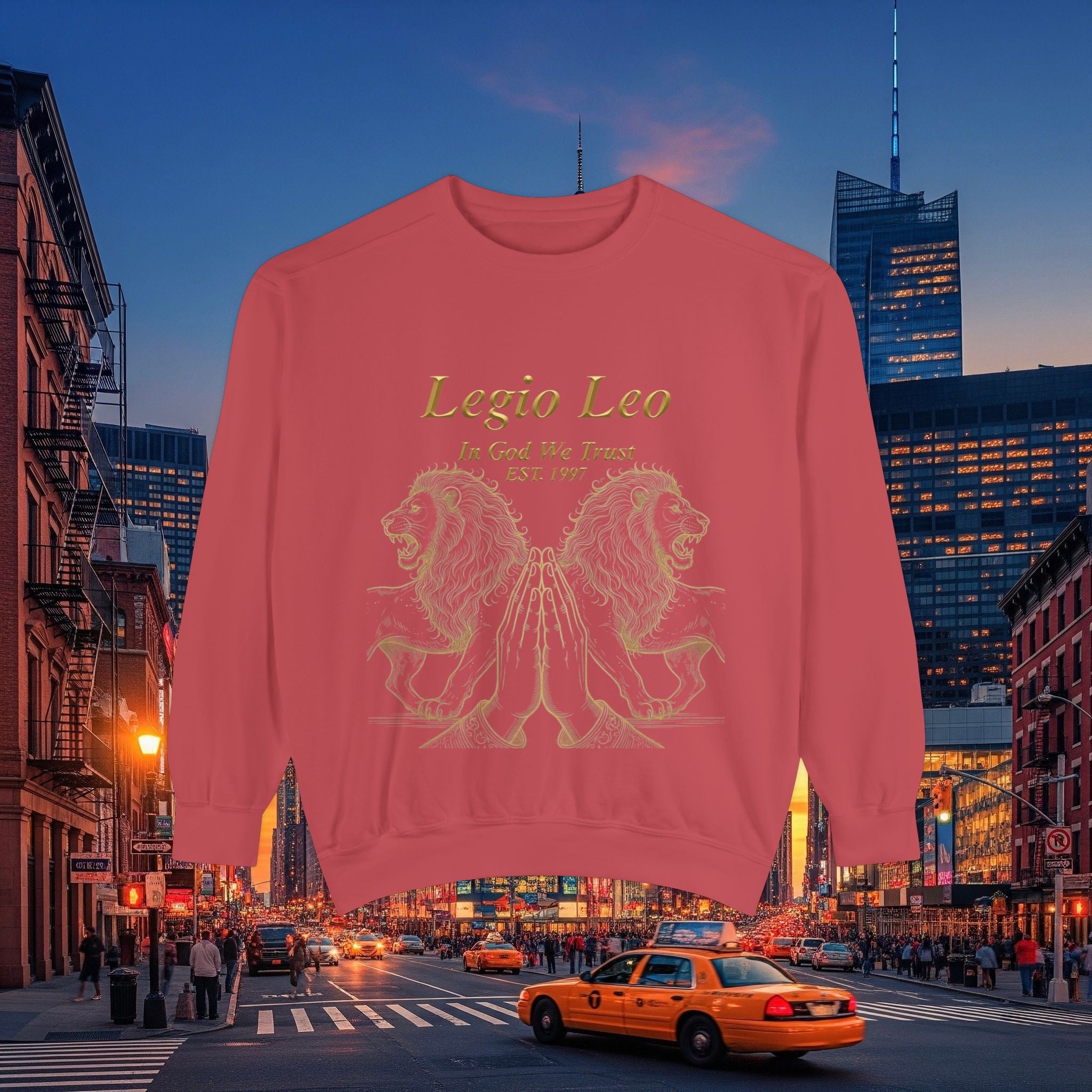 Legio Leo Sweatshirt – Minimal Gold Script Battle Ready Lions Crewneck