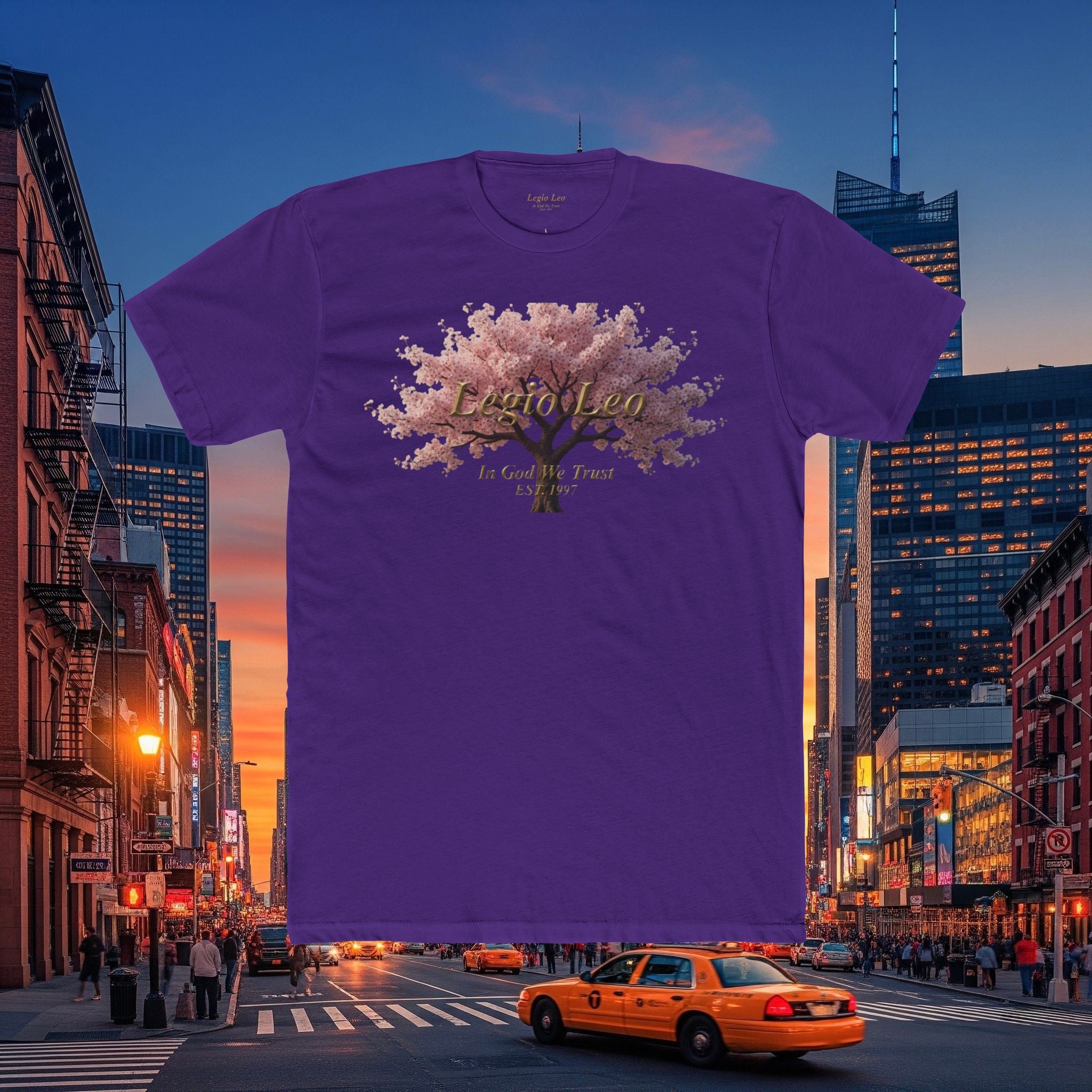 Classic Cotton Tee — Minimal Everyday Crew Shirt | Cherry Blossom Design