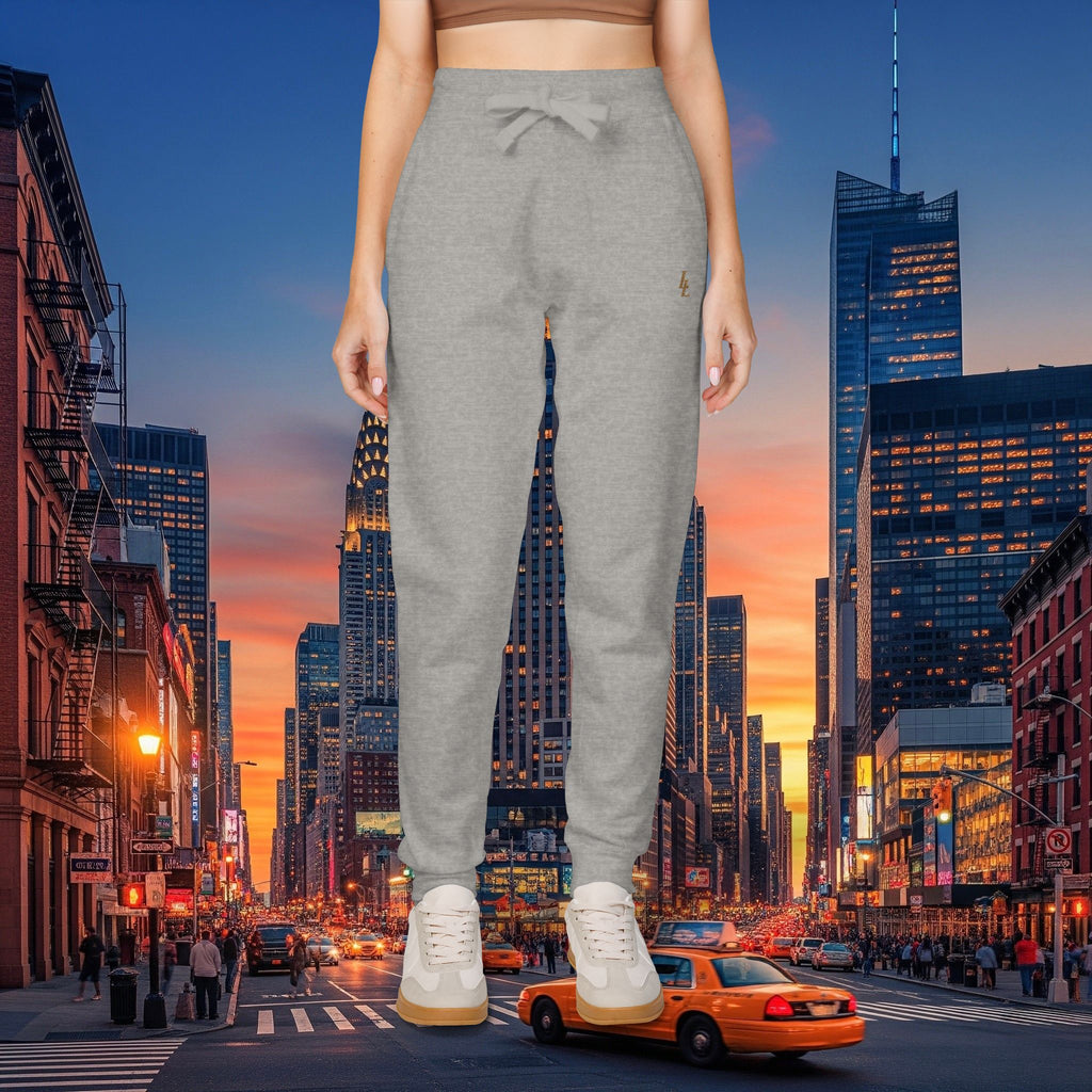 Legio Leo Sweatpants — OverLapping L’s Embroidery Design Cozy Fleece Joggers