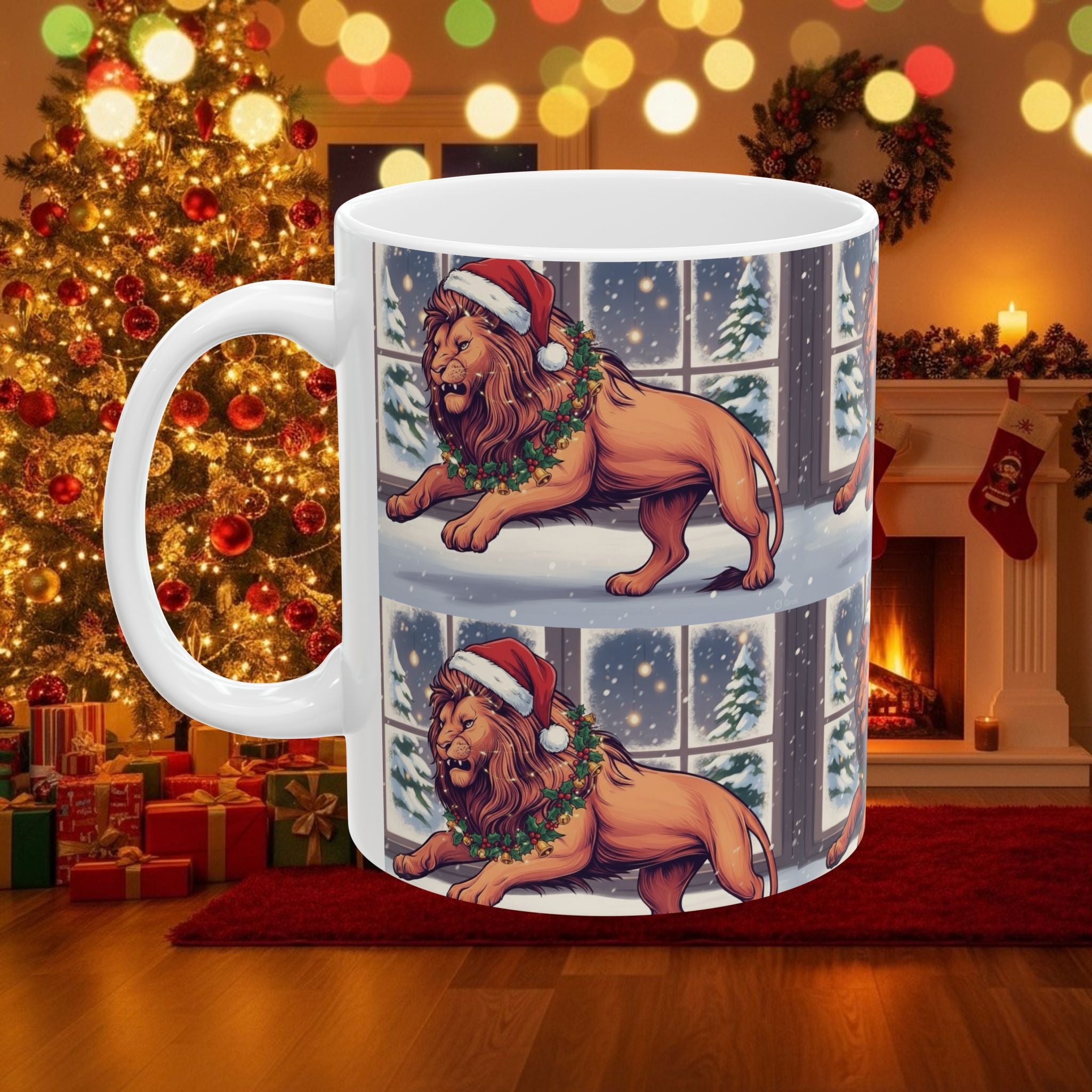 Legio Leo by DZ Royal Christmas Holiday Ceramic Mug, (11oz, 15oz)